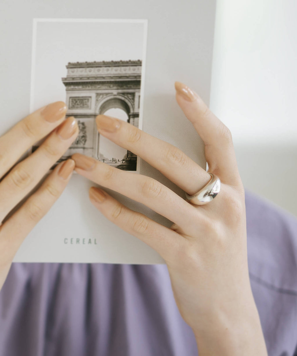 18K Gold Plated Sterling Silver Dome Ring | ORIFAR