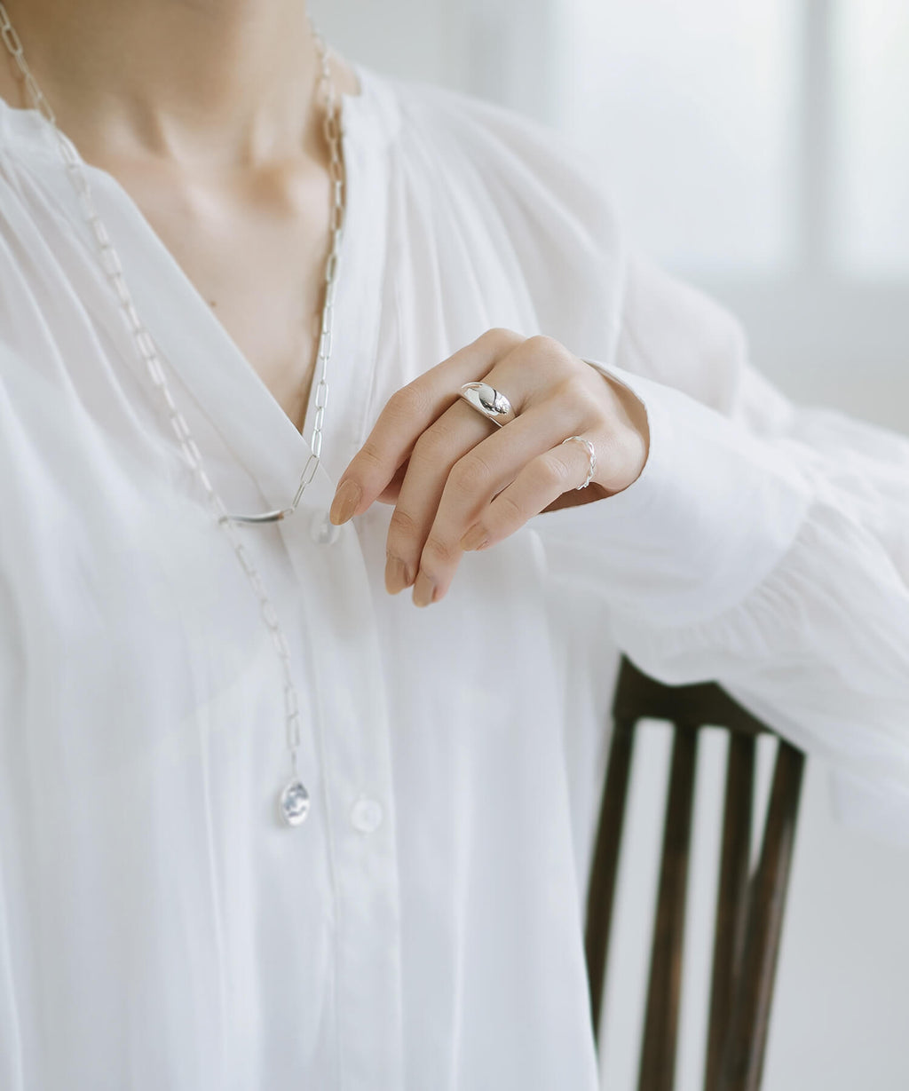 18K Gold Plated Sterling Silver Dome Ring | ORIFAR