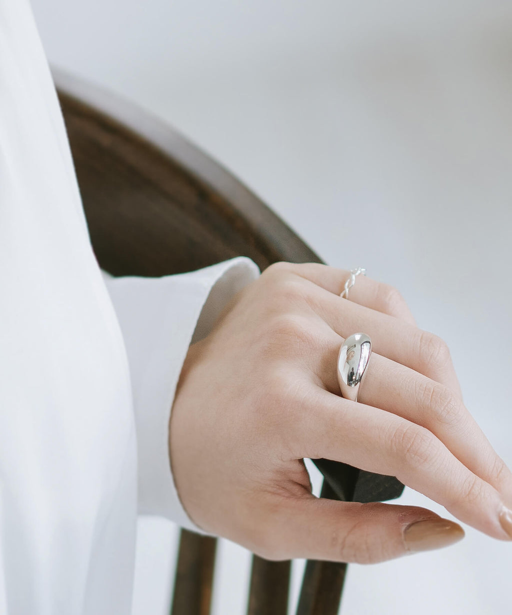 18K Gold Plated Sterling Silver Dome Ring | ORIFAR