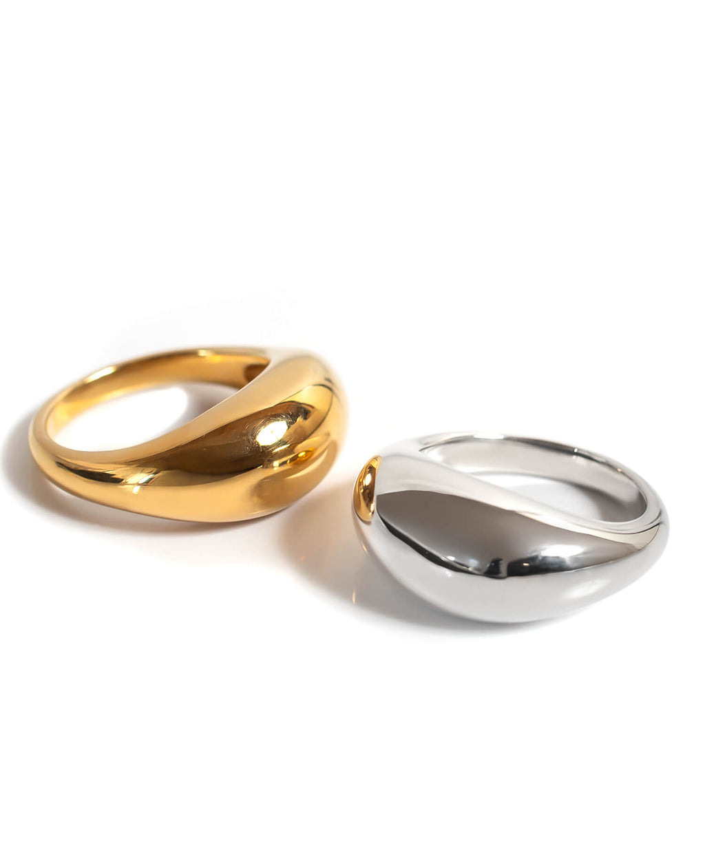 18K Gold Plated Sterling Silver Dome Ring | ORIFAR