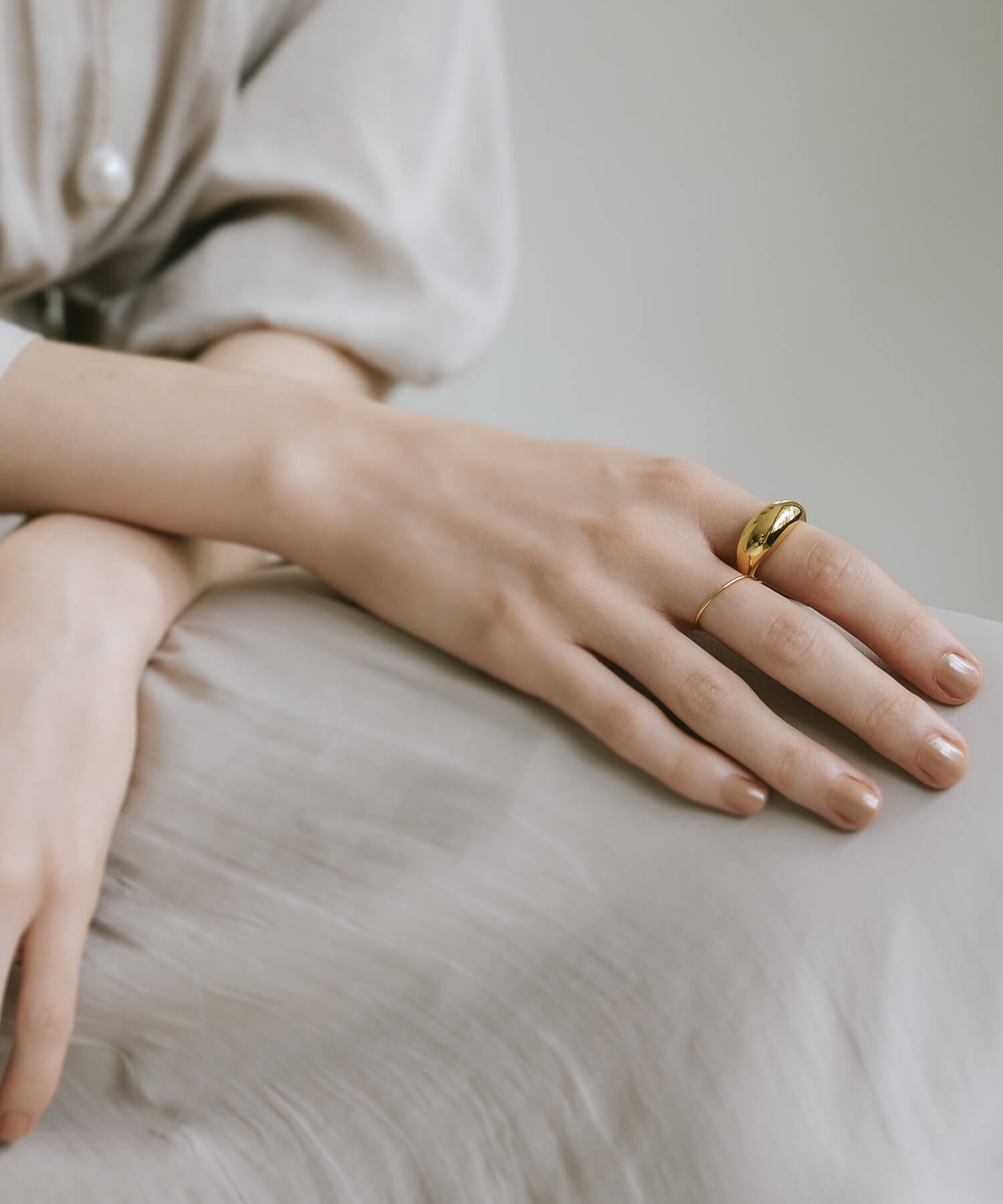 18K Gold Plated Sterling Silver Dome Ring | ORIFAR