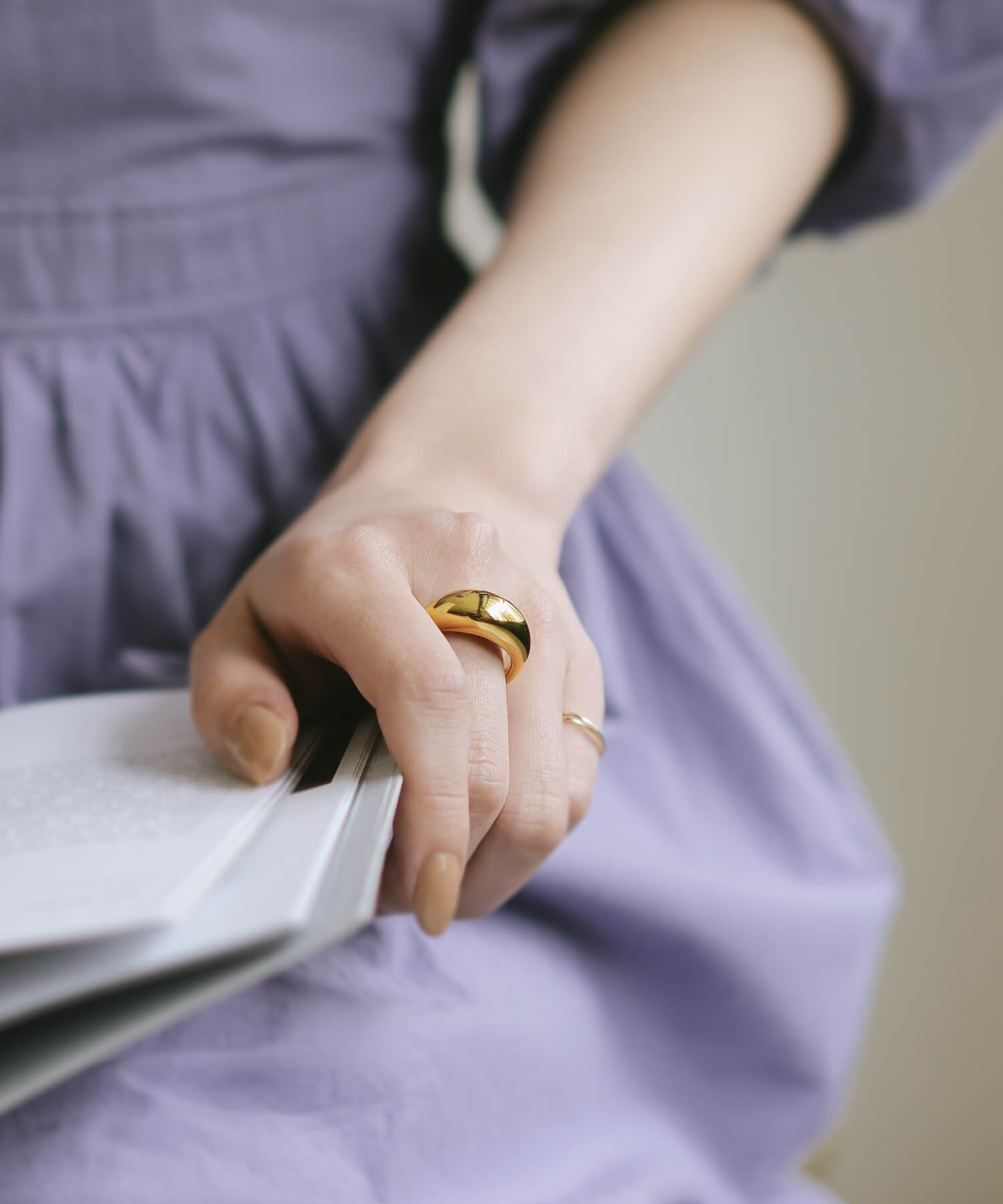 18K Gold Plated Sterling Silver Dome Ring | ORIFAR