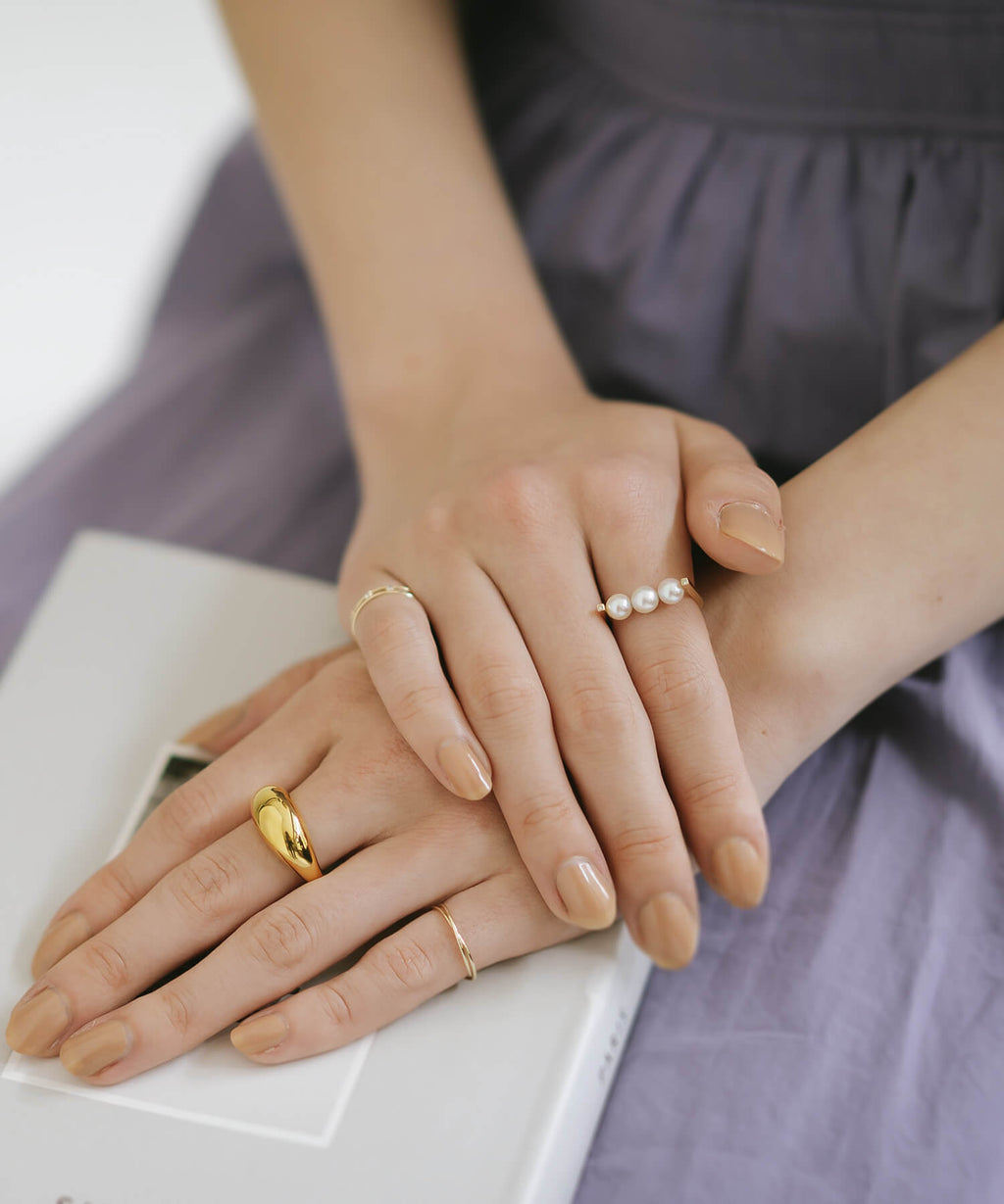 18K Gold Plated Sterling Silver Dome Ring | ORIFAR