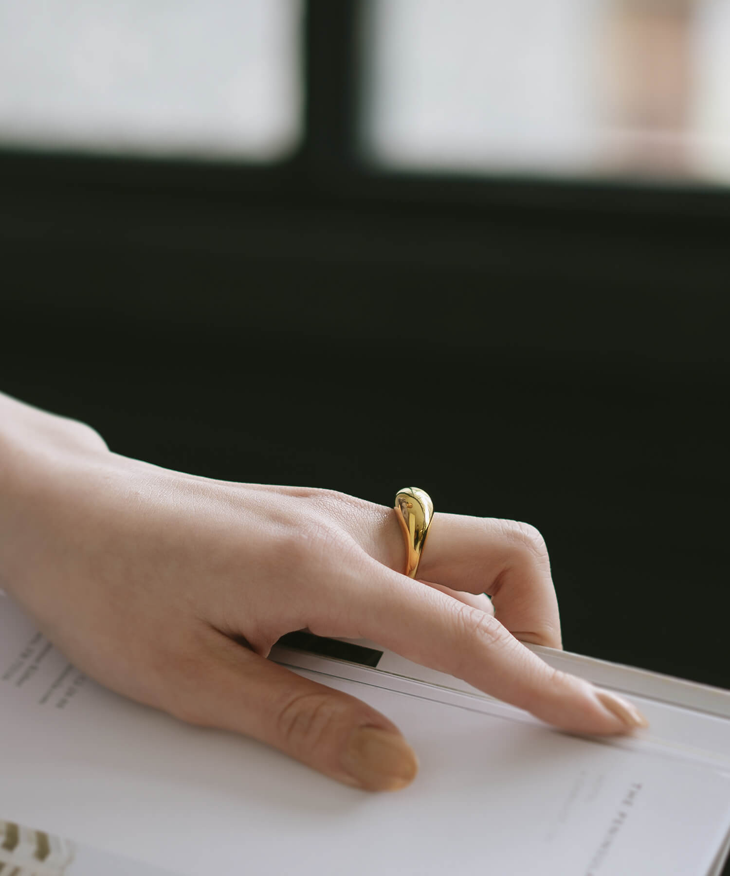 18K Gold Plated Sterling Silver Dome Ring | ORIFAR