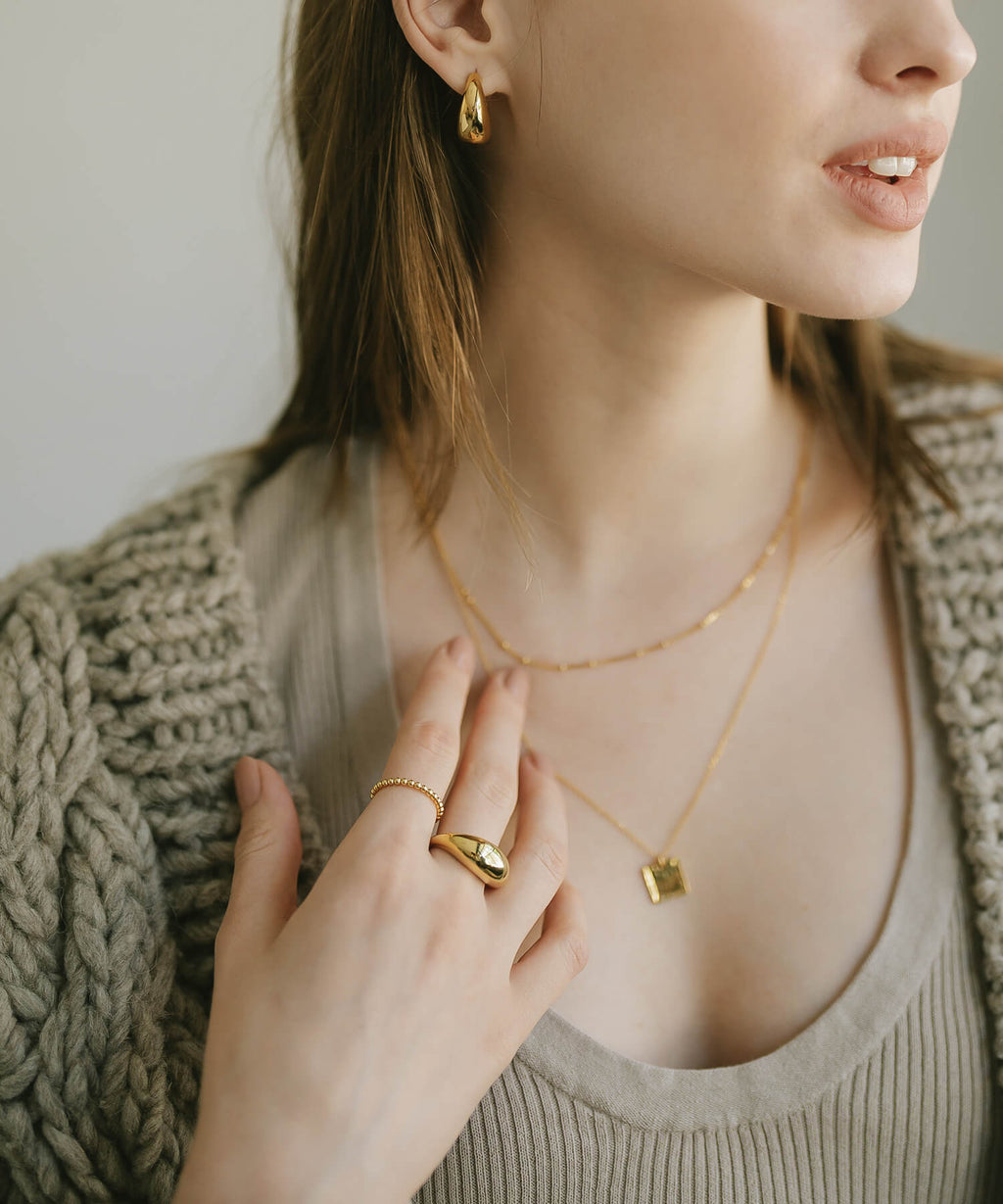 18K Gold Plated Sterling Silver Dome Ring | ORIFAR