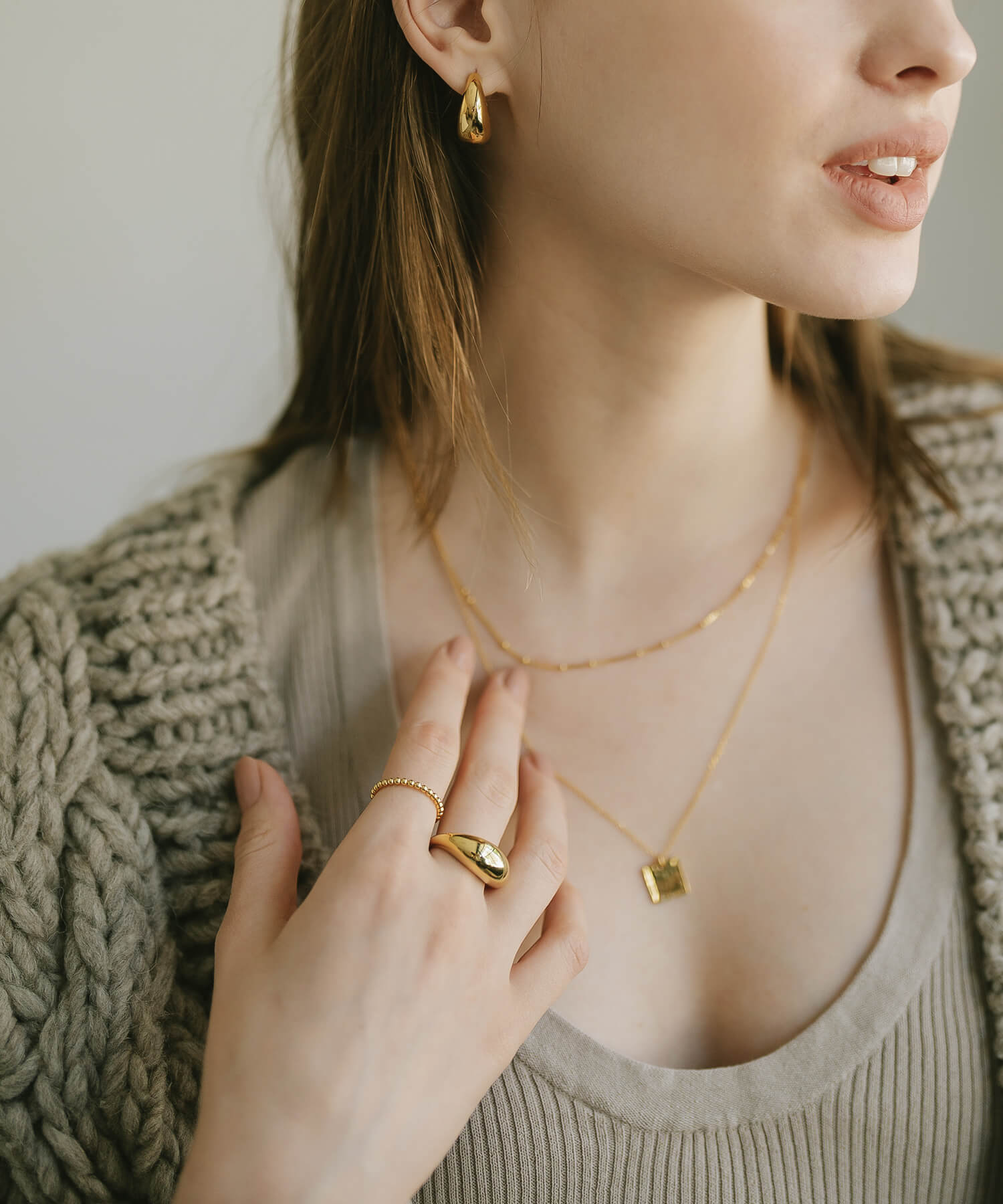 18K Gold Plated Sterling Silver Dome Ring | ORIFAR
