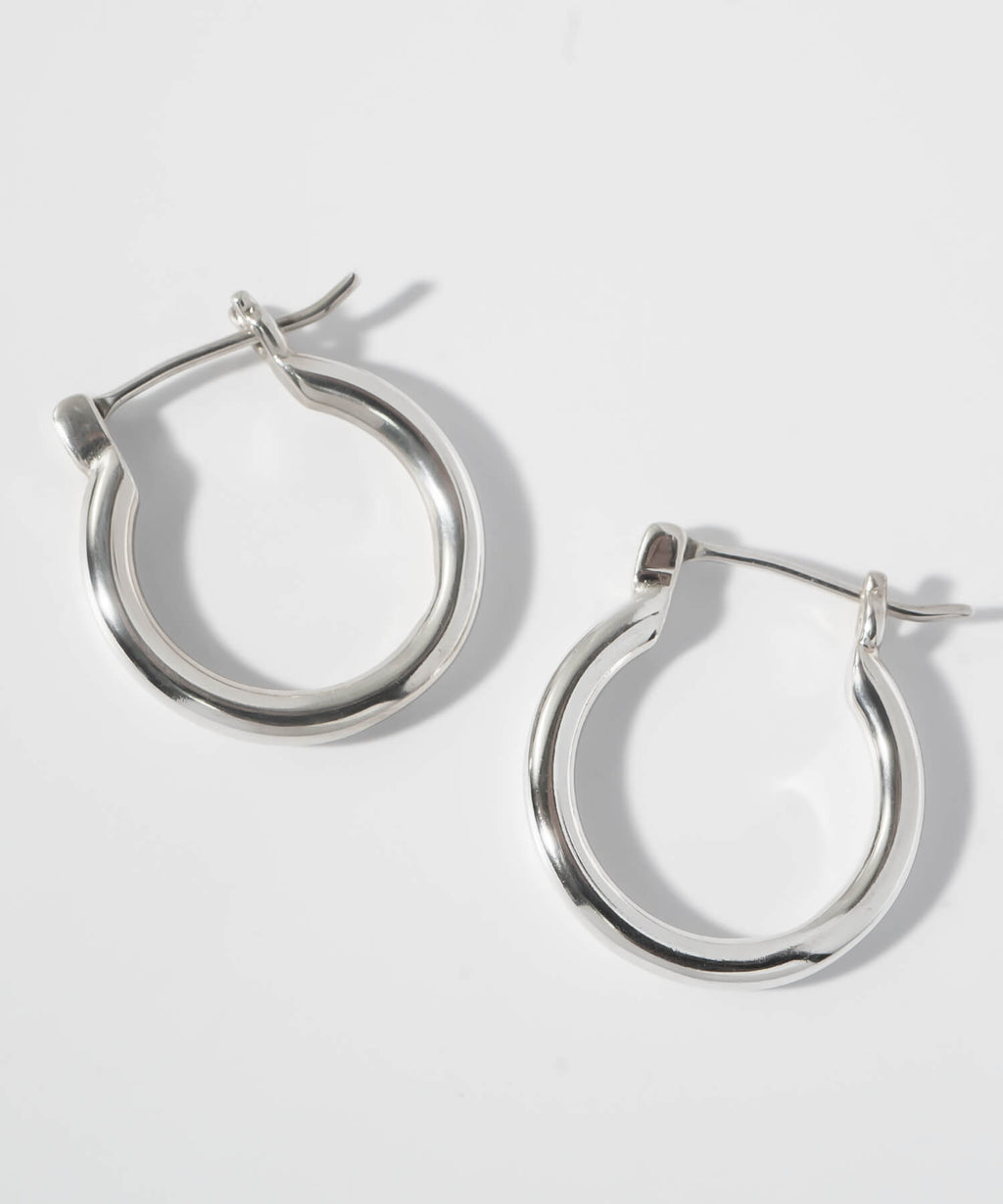 18K Gold Plated Sterling Silver Round Hoop Earrings | ORIFAR-HOOP