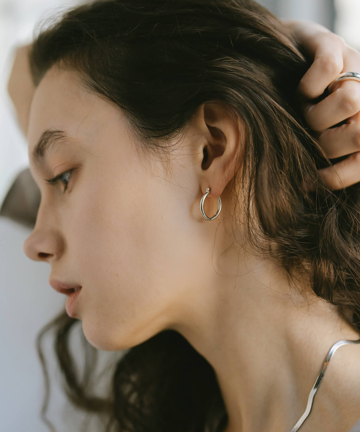 18K Gold Plated Sterling Silver Round Hoop Earrings | ORIFAR-HOOP