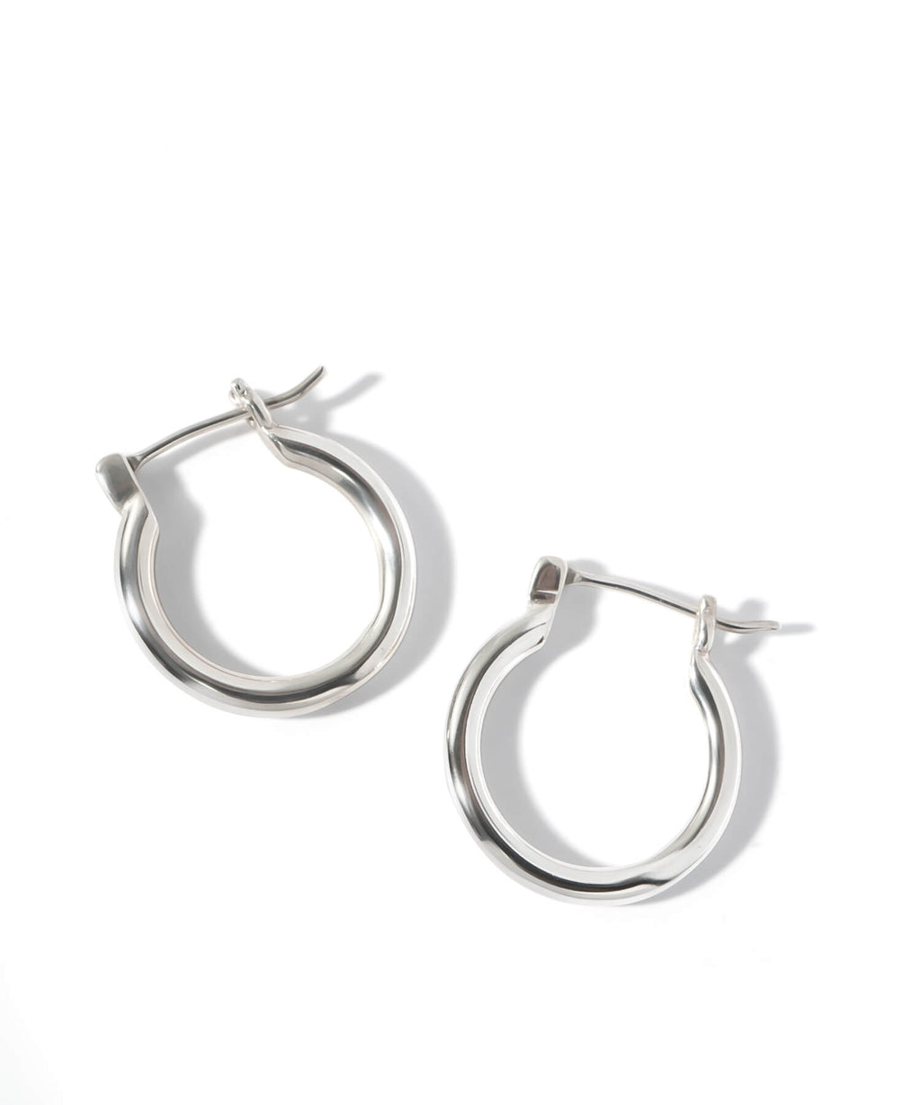 18K Gold Plated Sterling Silver Round Hoop Earrings | ORIFAR-HOOP
