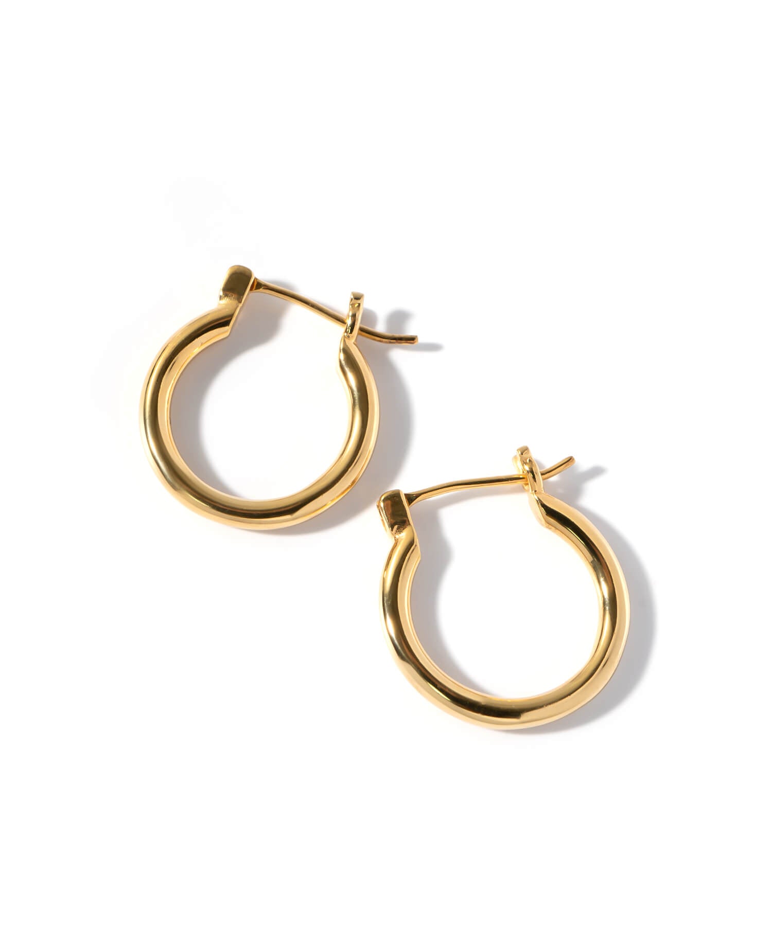 18K Gold Plated Sterling Silver Round Hoop Earrings | ORIFAR-HOOP