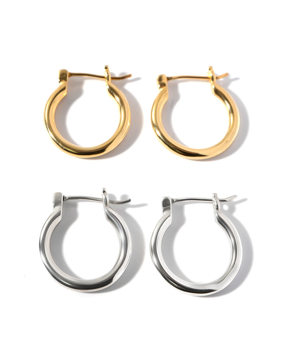 18K Gold Plated Sterling Silver Round Hoop Earrings | ORIFAR-HOOP