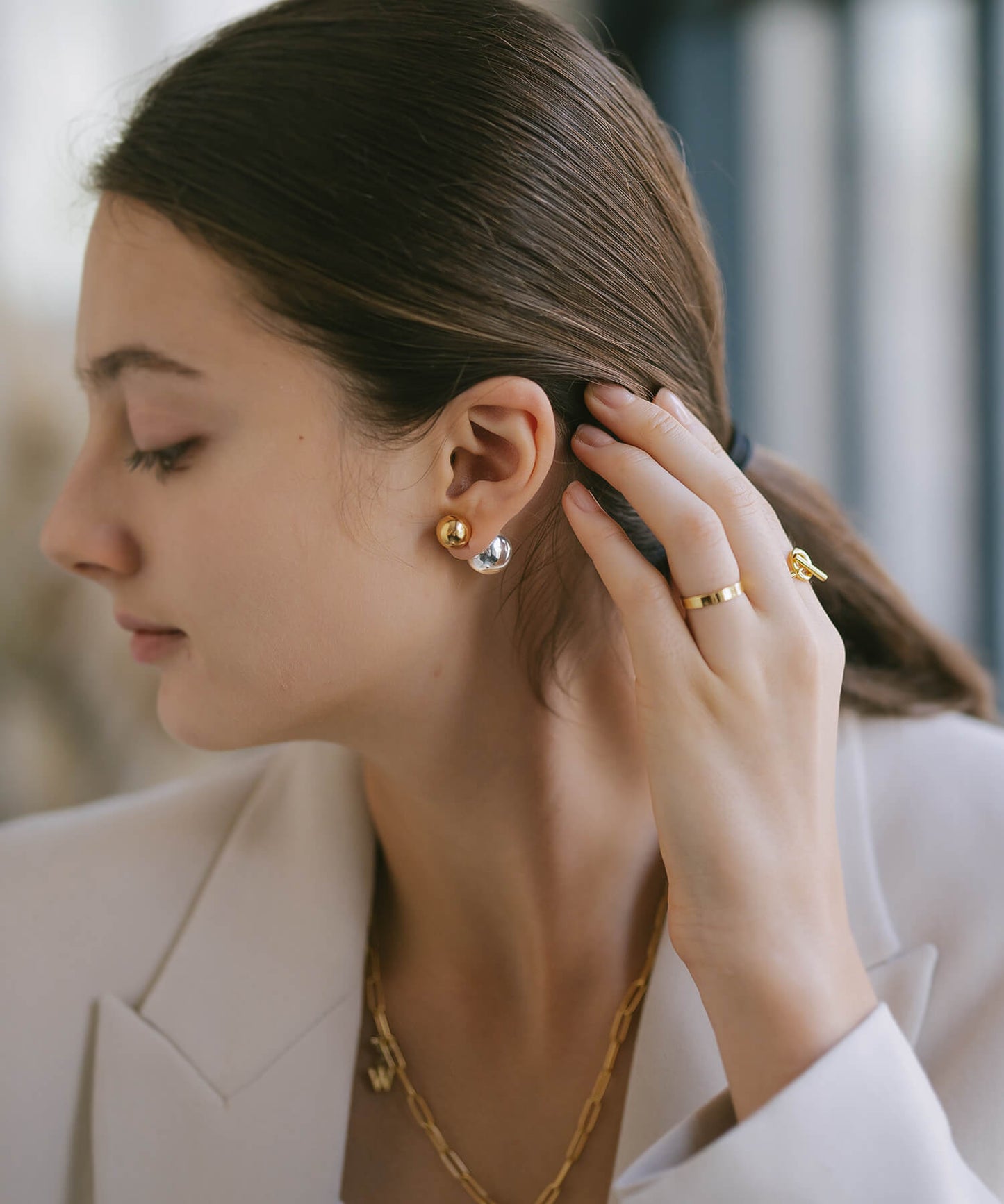 Silver925 Round Ball Stud Earrings | PALLO