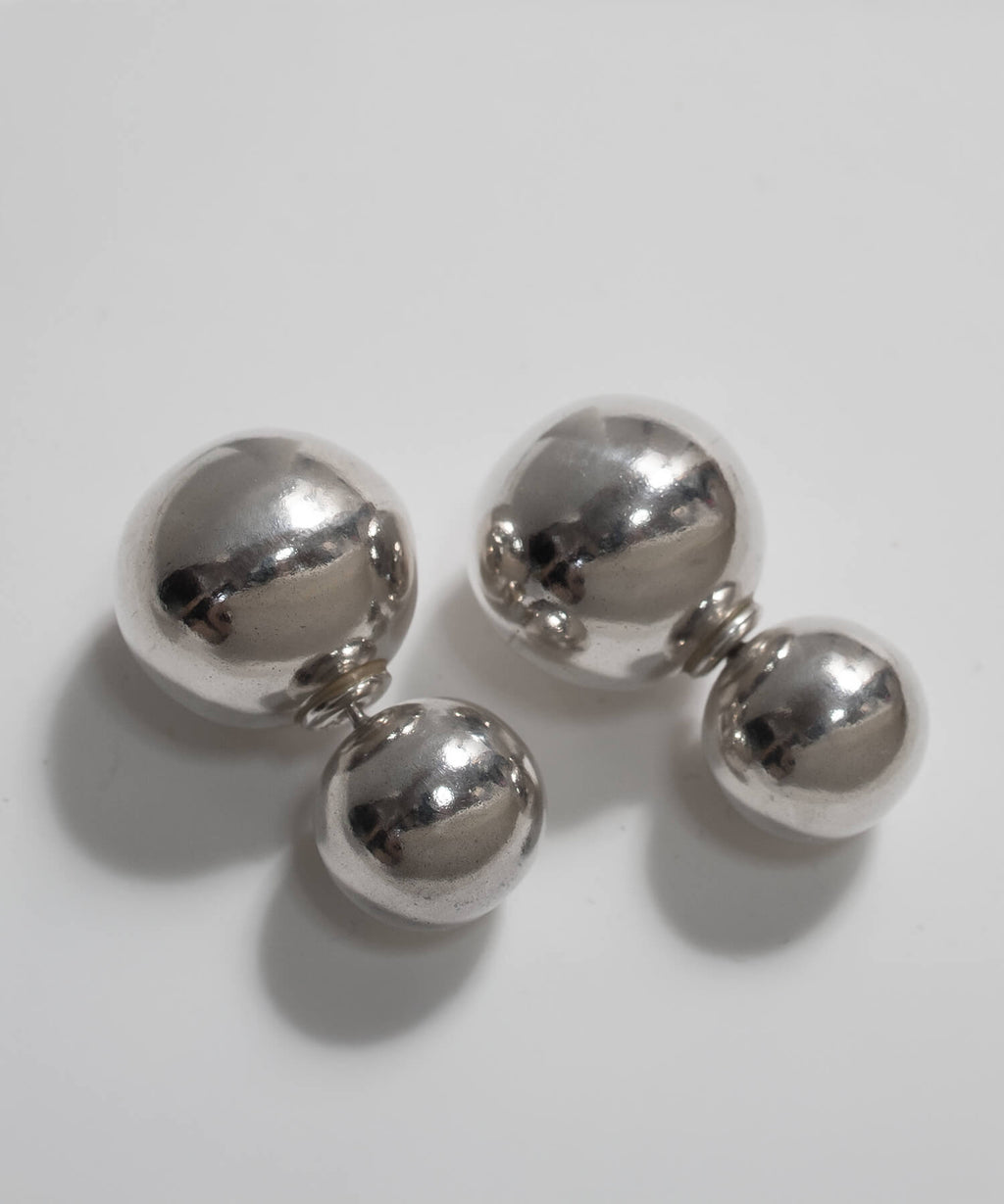 18K Gold Plated Sterling Silver Round Ball Stud Earrings | PALLO