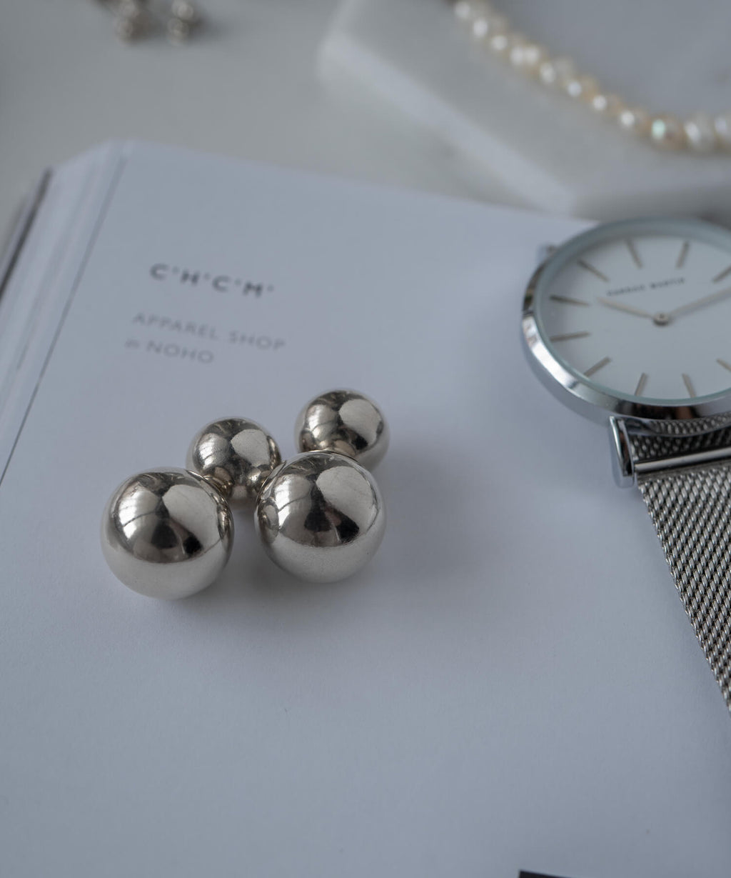 18K Gold Plated Sterling Silver Round Ball Stud Earrings | PALLO