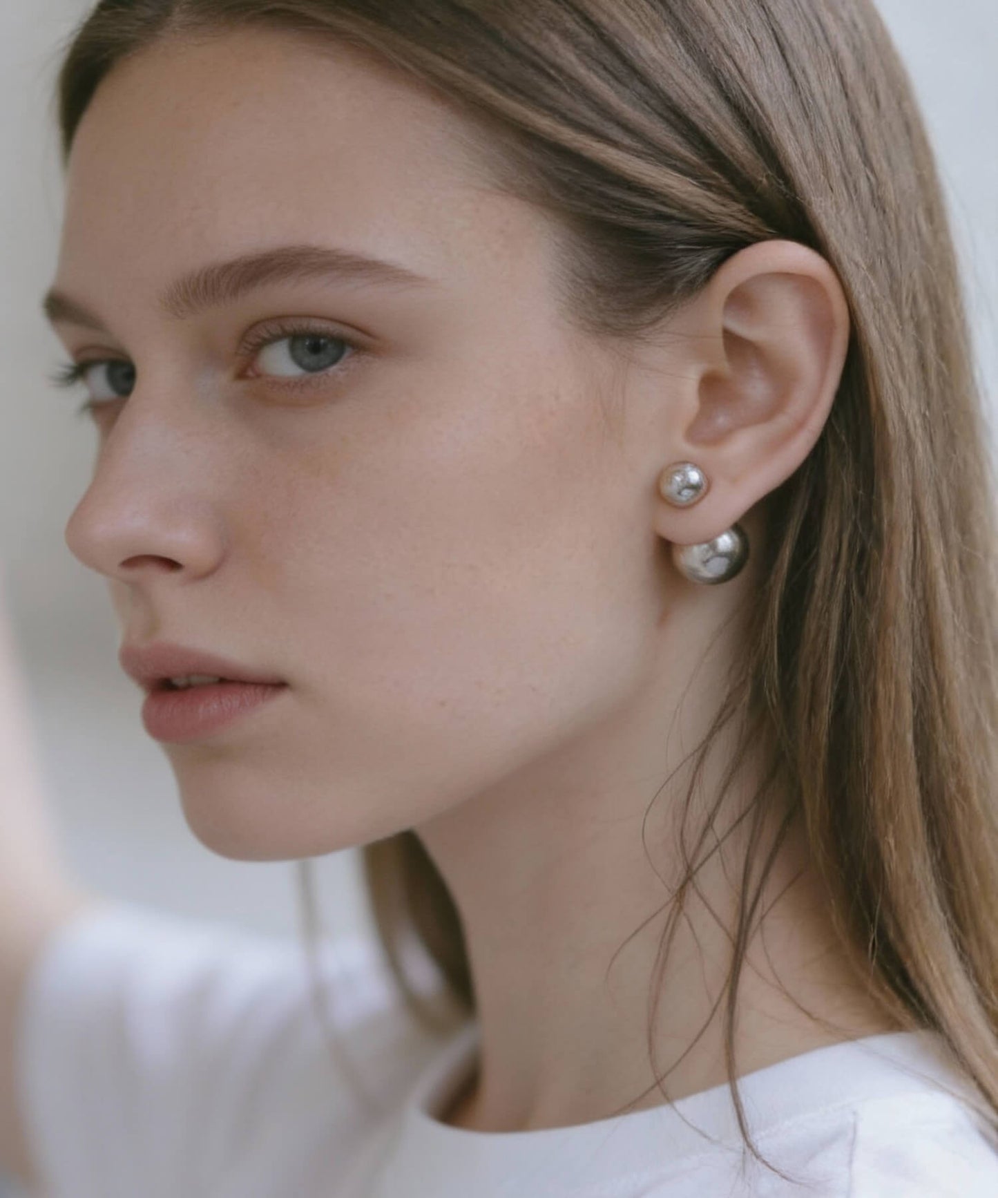 Silver925 Round Ball Stud Earrings | PALLO