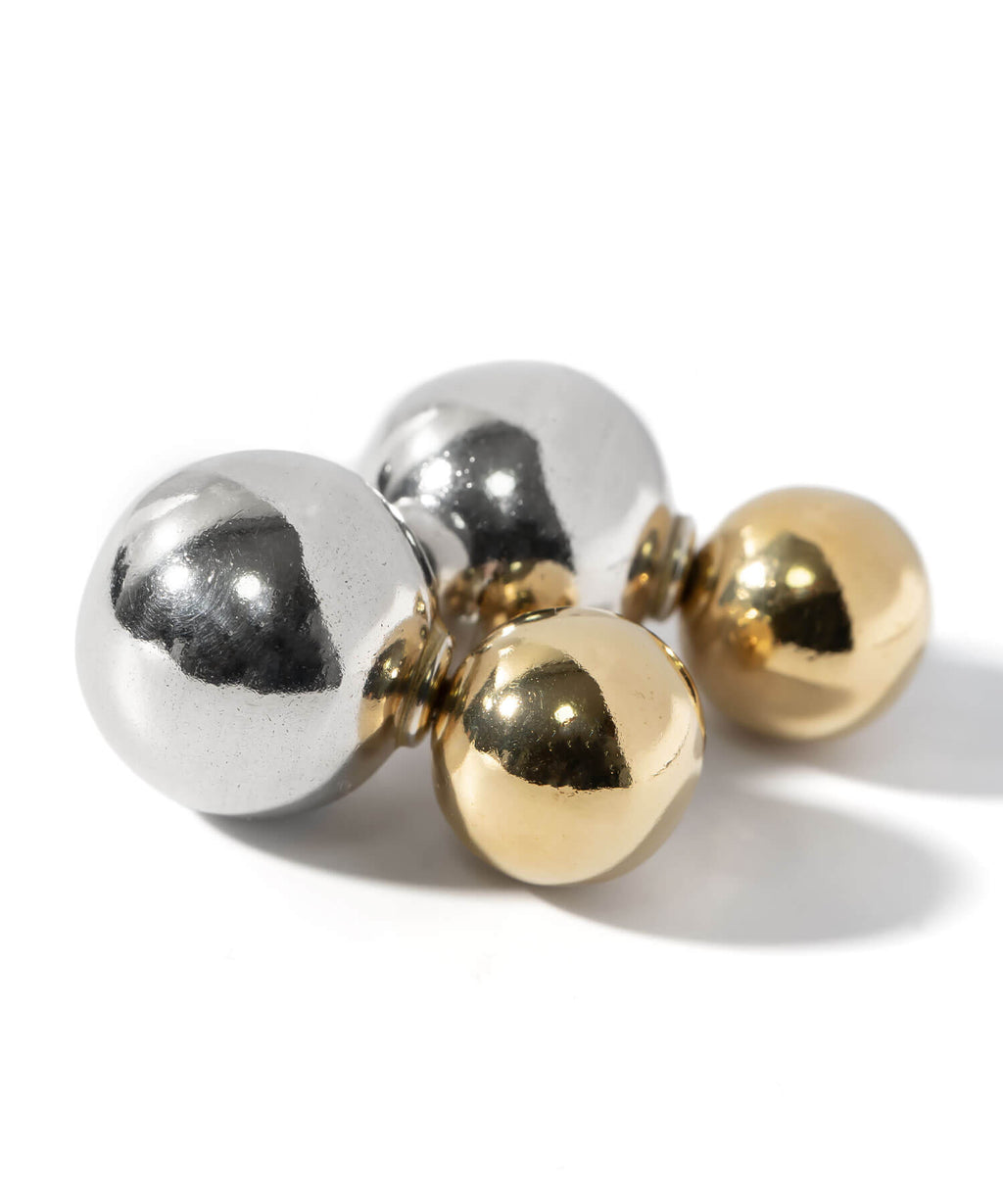 18K Gold Plated Sterling Silver Round Ball Stud Earrings | PALLO