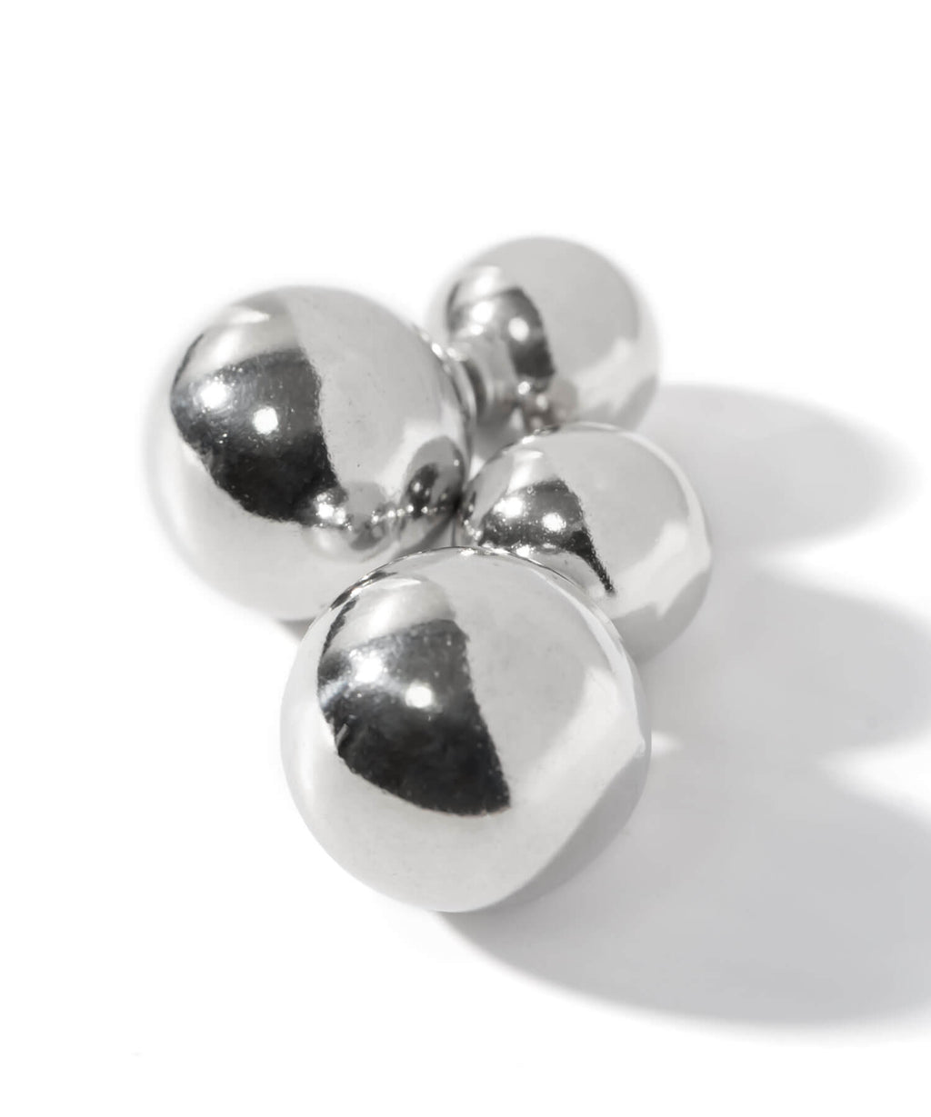 18K Gold Plated Sterling Silver Round Ball Stud Earrings | PALLO