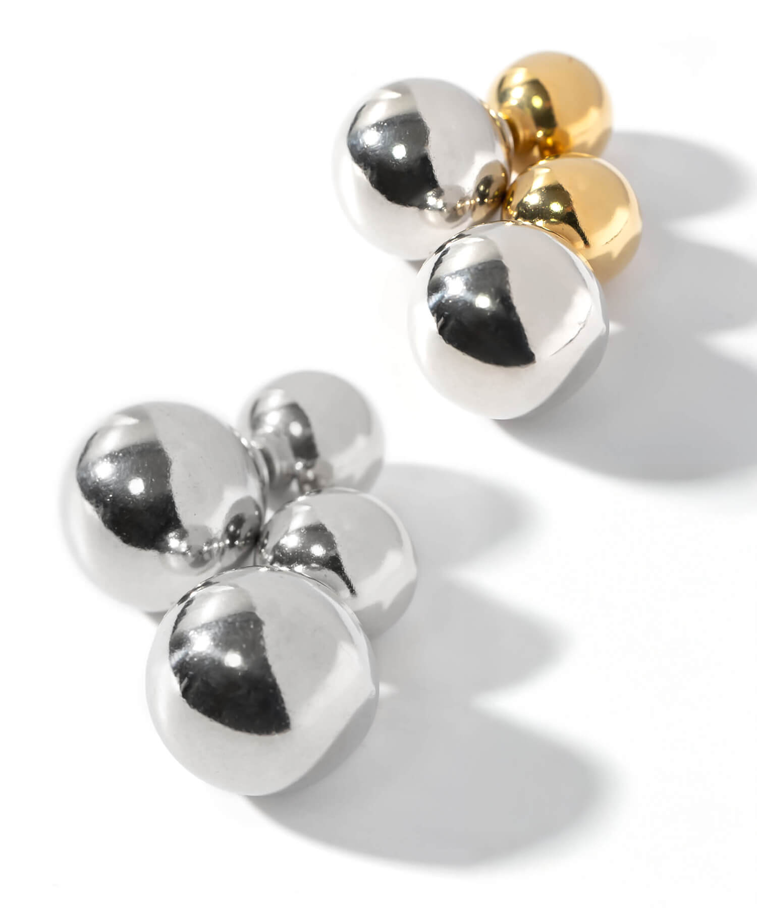 18K Gold Plated Sterling Silver Round Ball Stud Earrings | PALLO