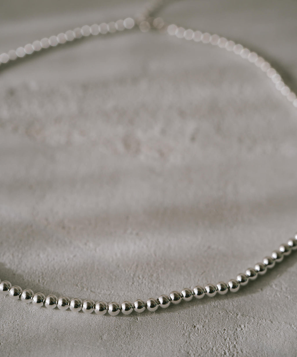 925 Sterling Silver Milli Grain Choker Necklace | PALMYLA-CHOKER