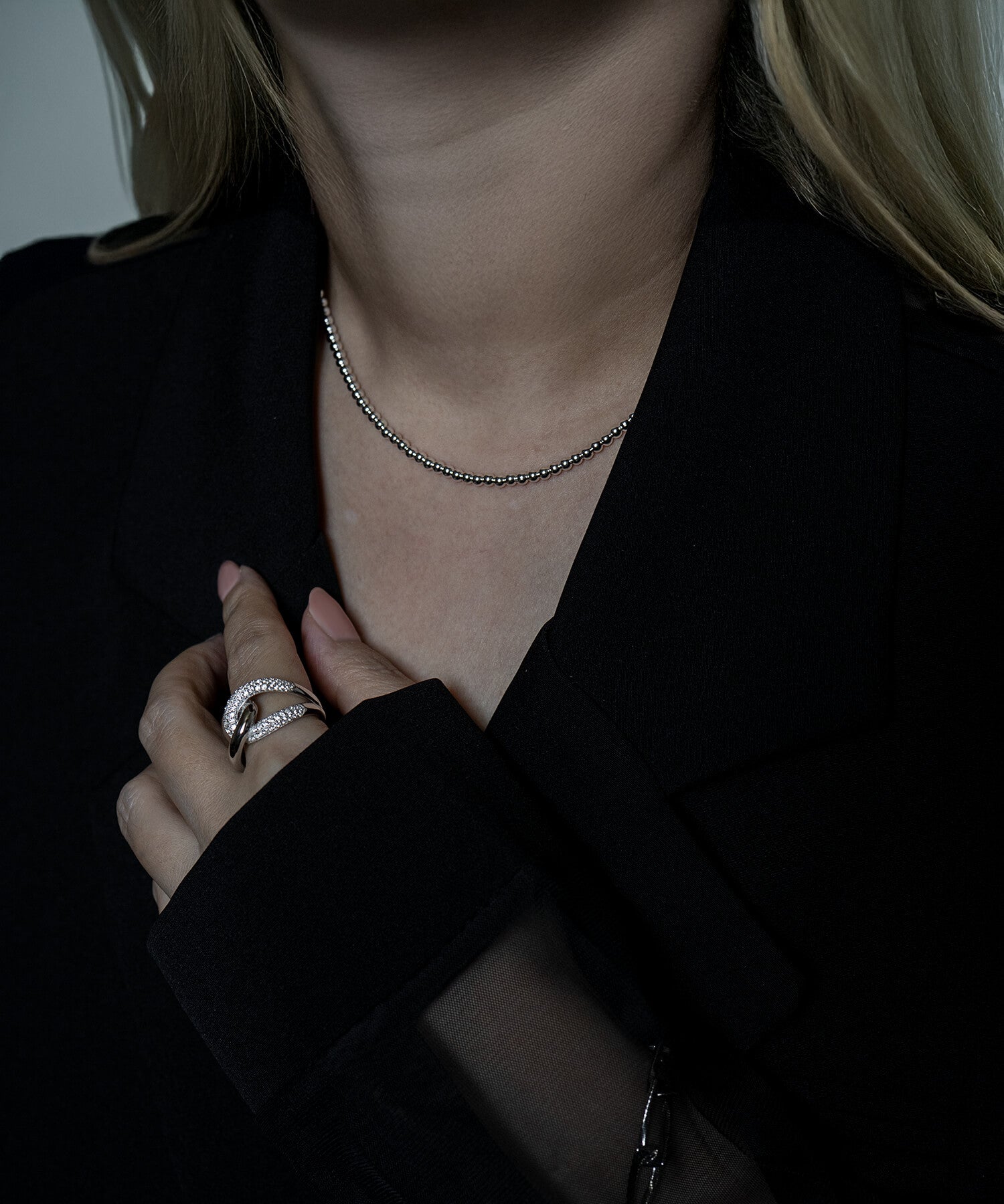 925 Sterling Silver Milli Grain Choker Necklace | PALMYLA-CHOKER