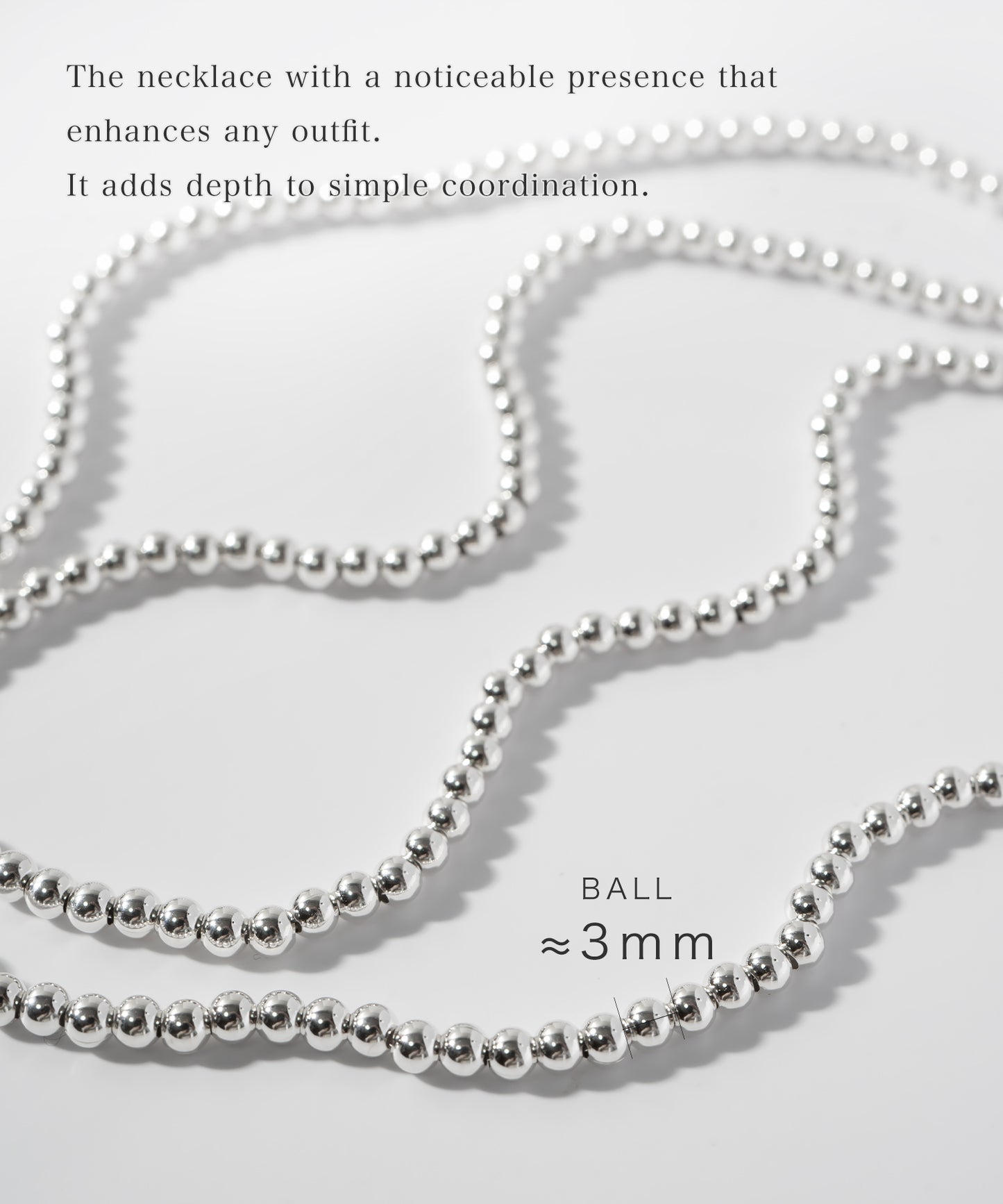 Silver925 Ball Chain Necklace | PALMYLA-MIDDLE NECKLACE