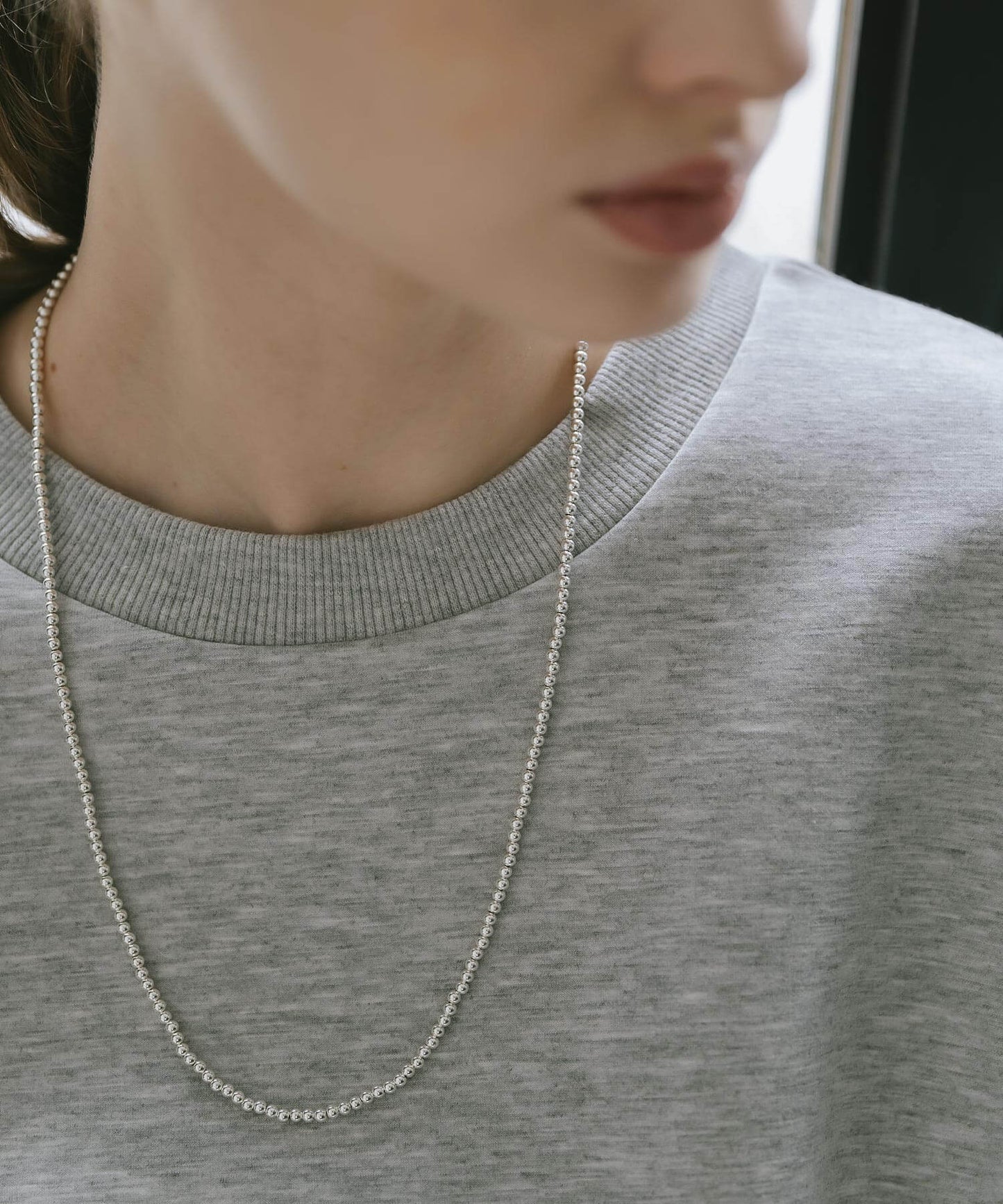 Silver925 Ball Chain Necklace | PALMYLA-MIDDLE NECKLACE