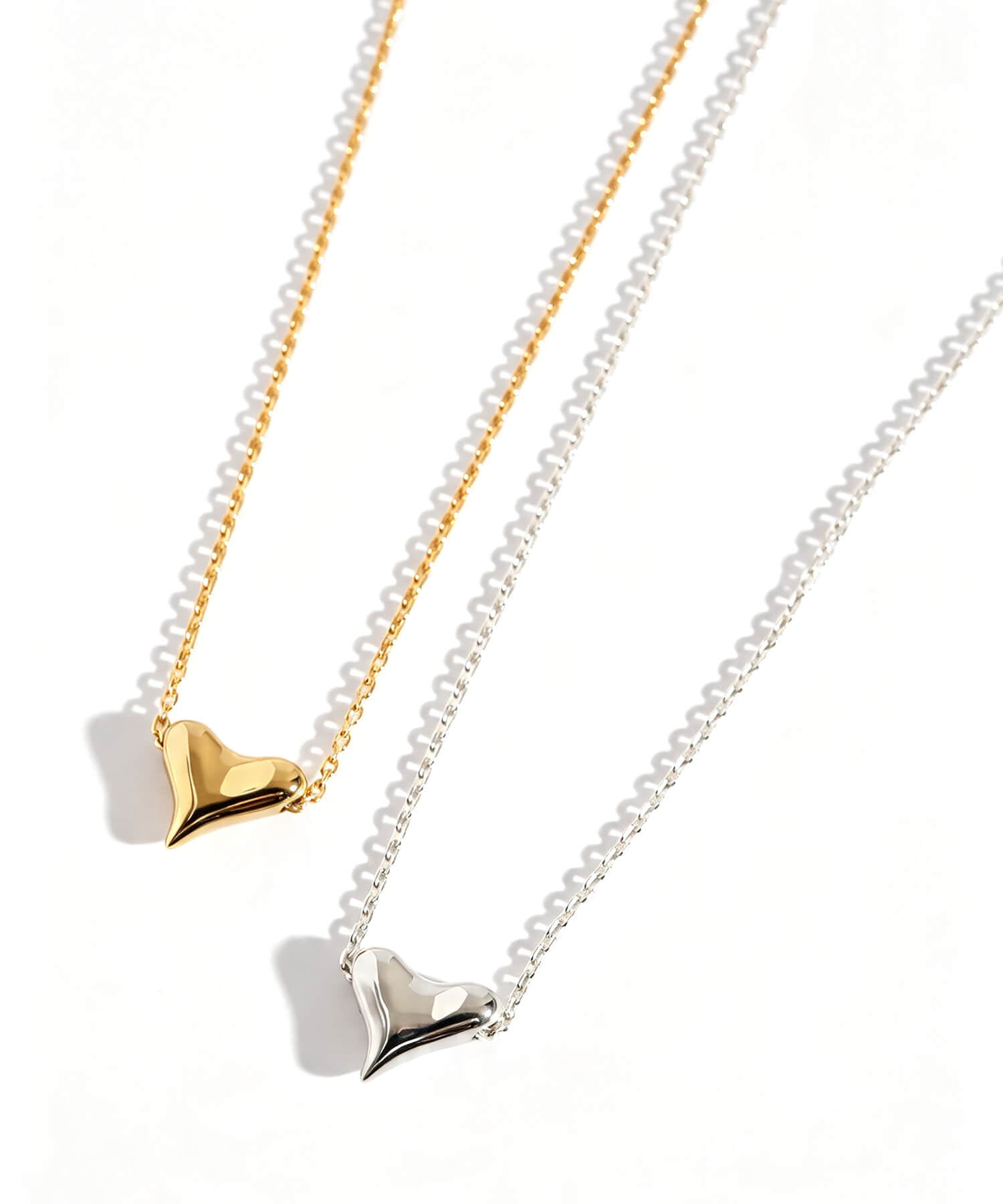 925 Sterling Silver Asymmetric Heart Necklace | PALNE