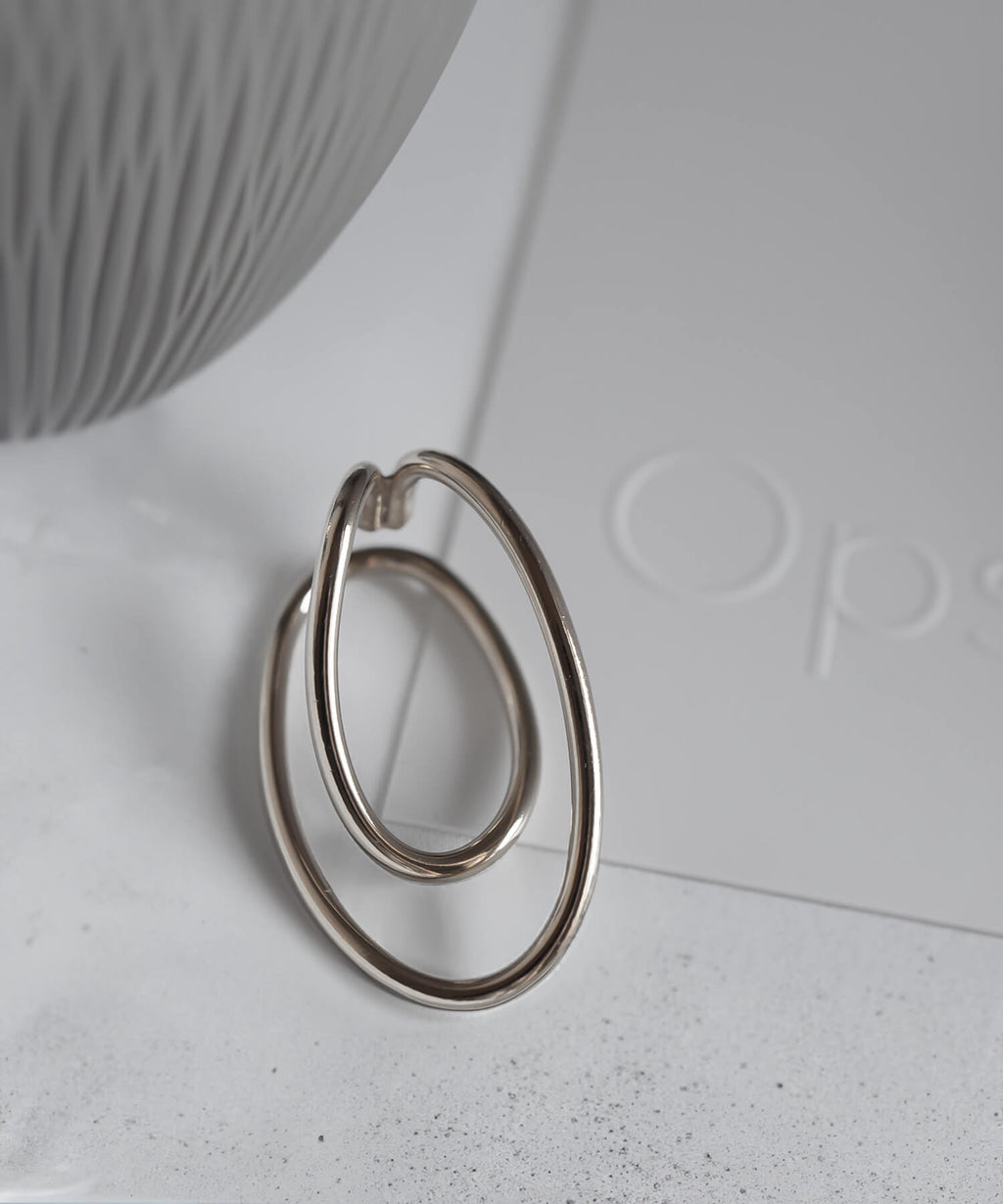 18K Gold Plated Sterling Silver Obal Oblong Earcuff | PALUNI