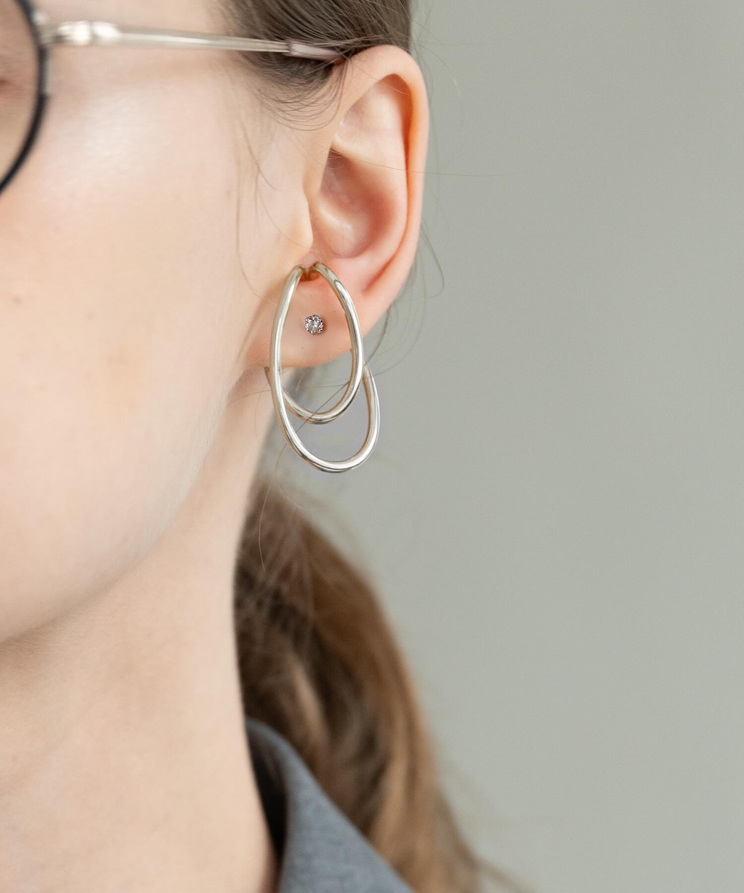 18K Gold Plated Sterling Silver Obal Oblong Earcuff | PALUNI