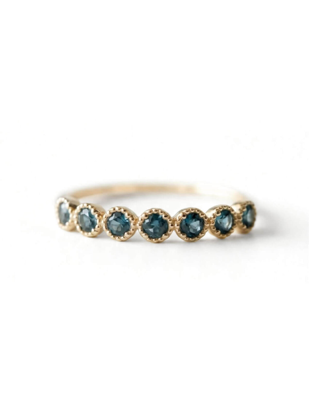 10K Gold Slim Band Gemstone Accent Ring | PALVE-AZUR