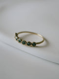 10K Gold Slim Band Gemstone Accent Ring | PALVE-AZUR