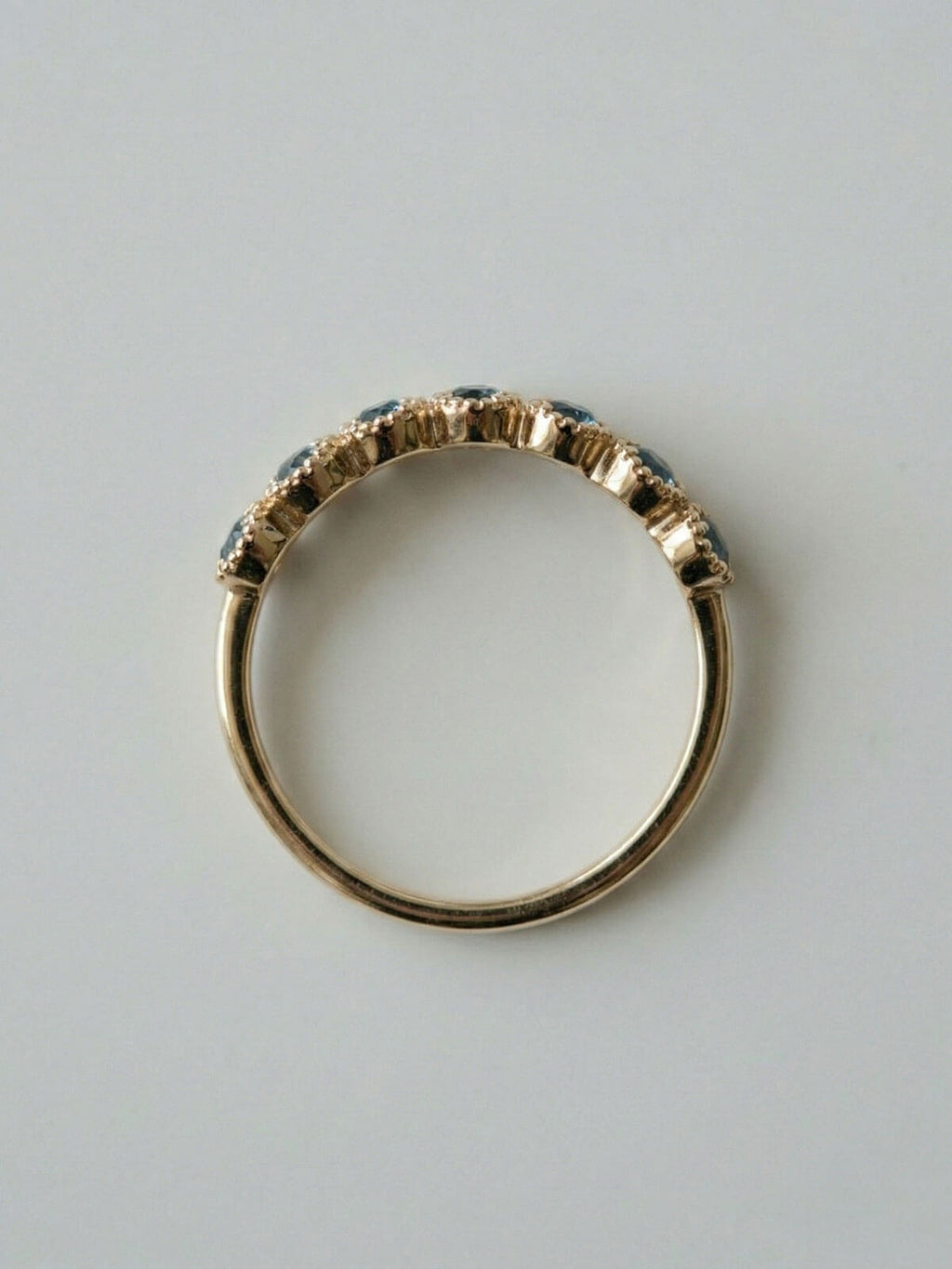 10K Gold Slim Band Gemstone Accent Ring | PALVE-AZUR