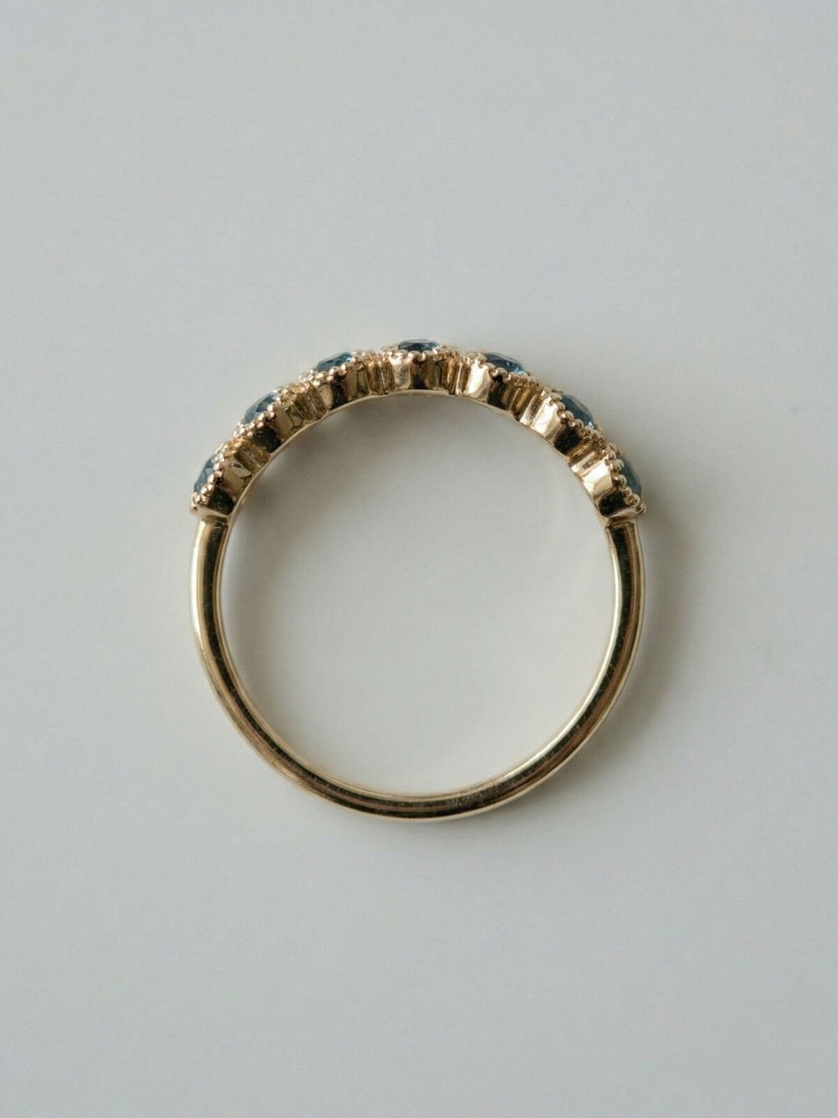 10K Gold Slim Band Gemstone Accent Ring | PALVE-AZUR