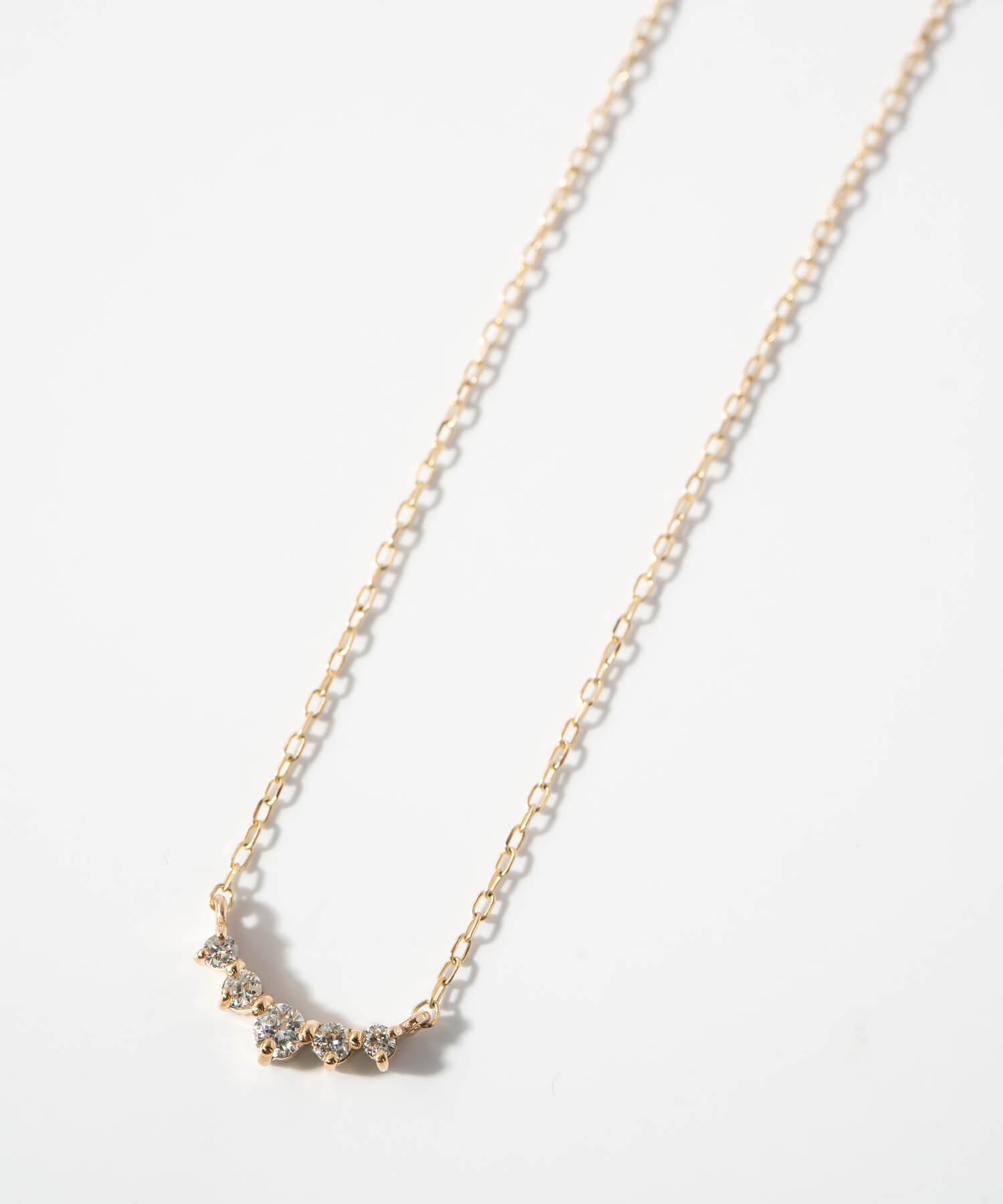 10K Gold Classic Five Stone Diamond Necklace | PALVE-THORN