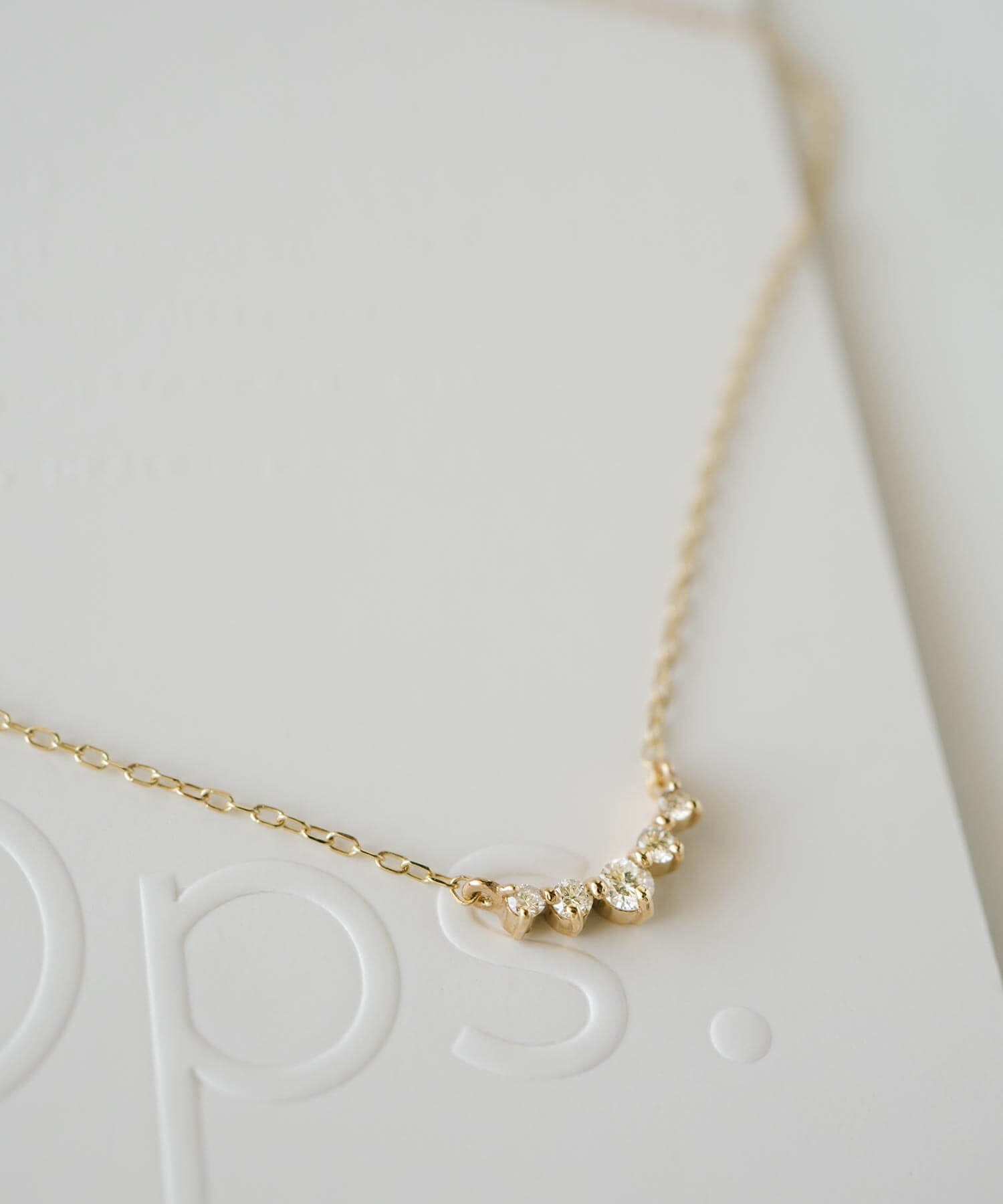 10K Gold Classic Five Stone Diamond Necklace | PALVE-THORN