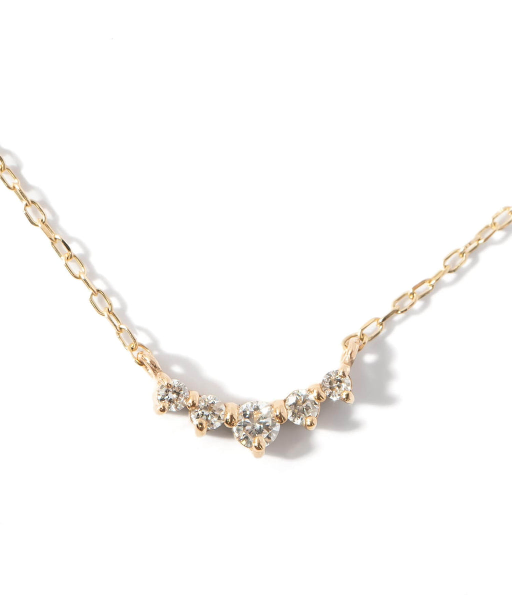 10K Gold Classic Five Stone Diamond Necklace | PALVE-THORN