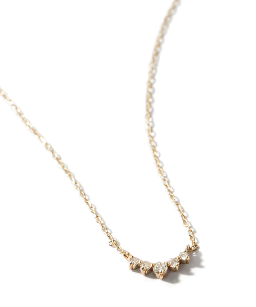10K Gold Classic Five Stone Diamond Necklace | PALVE-THORN