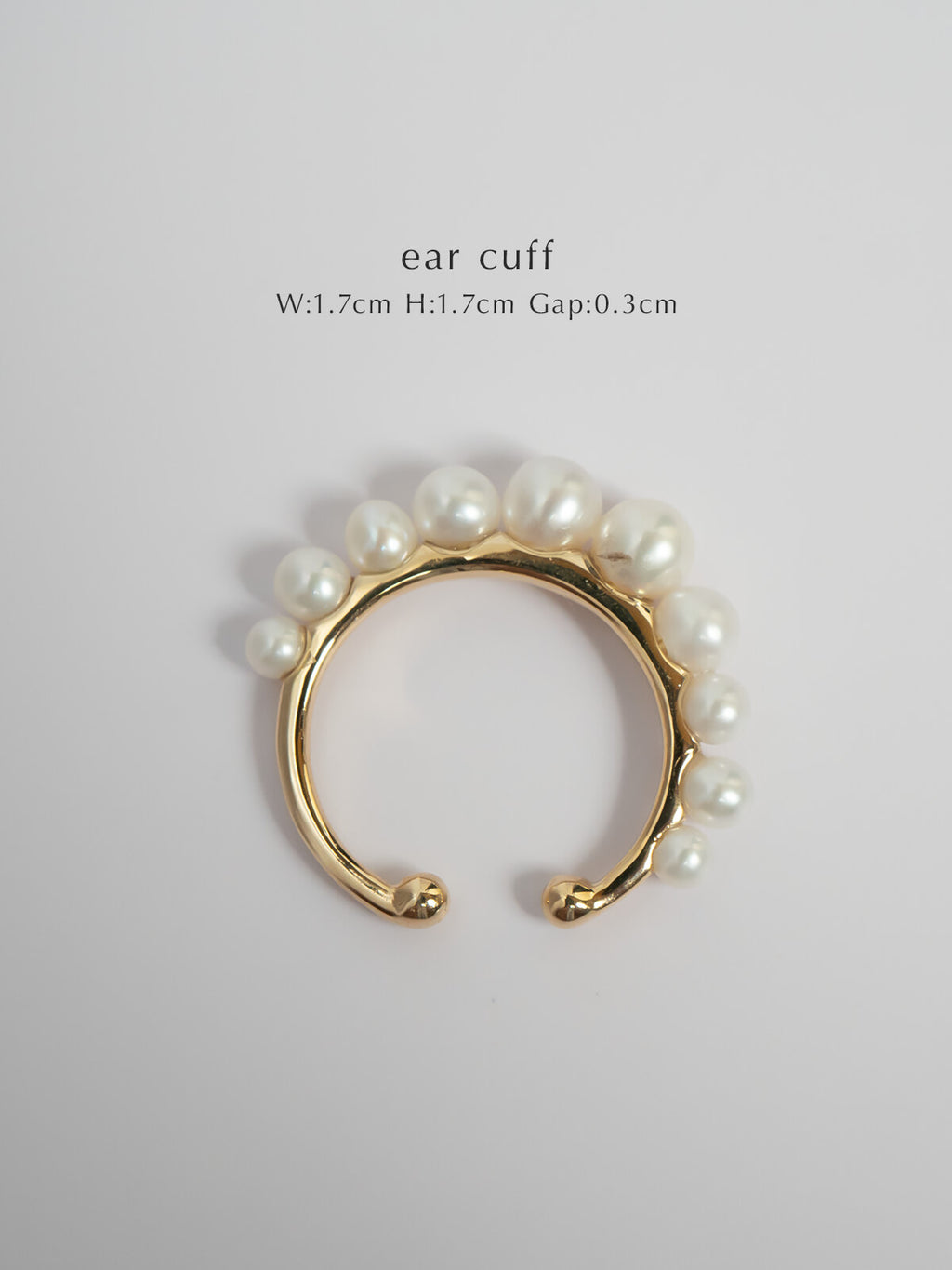 10K Gold Tambourine Pearl Earcuff | PANDERETTA