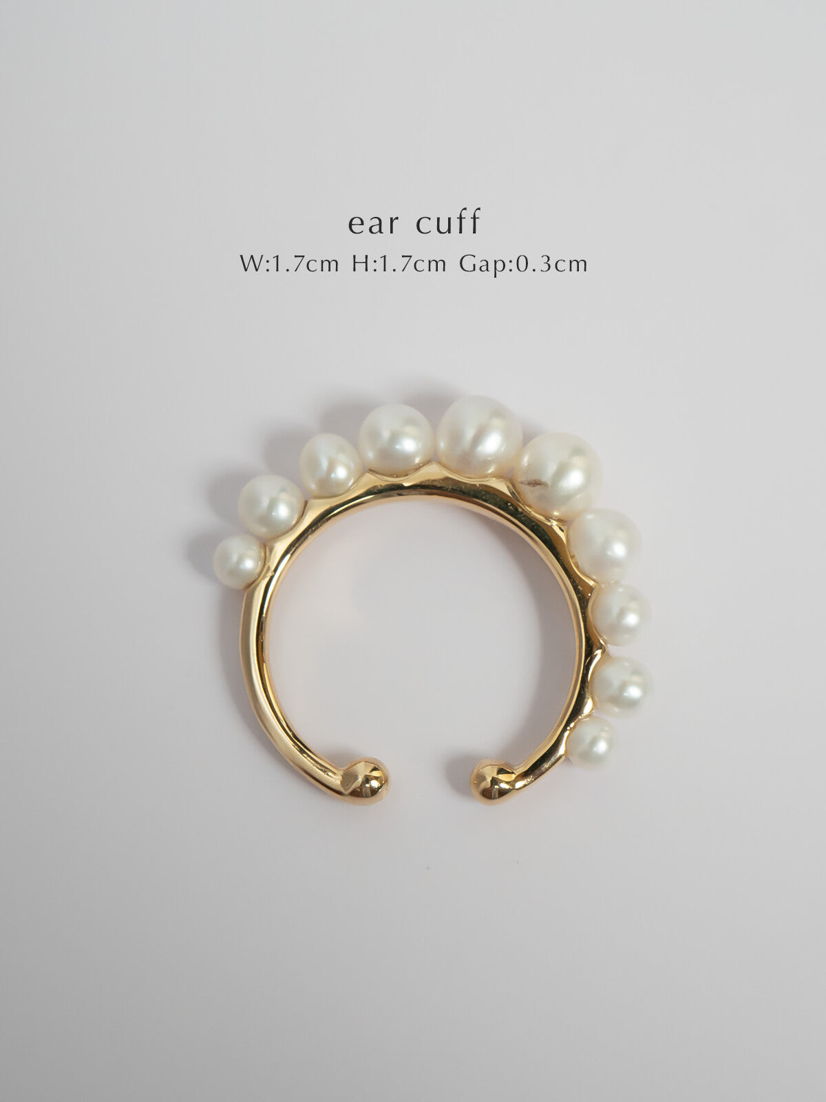 10K Gold Tambourine Pearl Earcuff | PANDERETTA