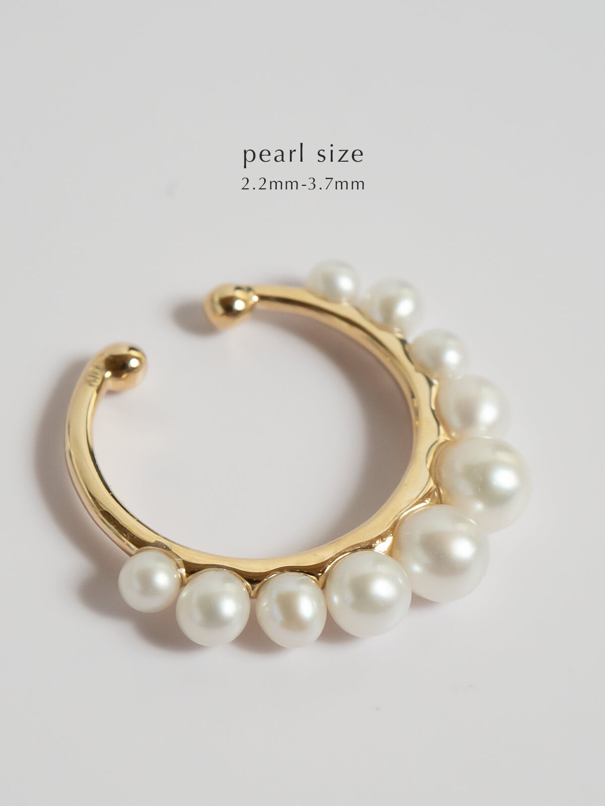 10K Gold Tambourine Pearl Earcuff | PANDERETTA