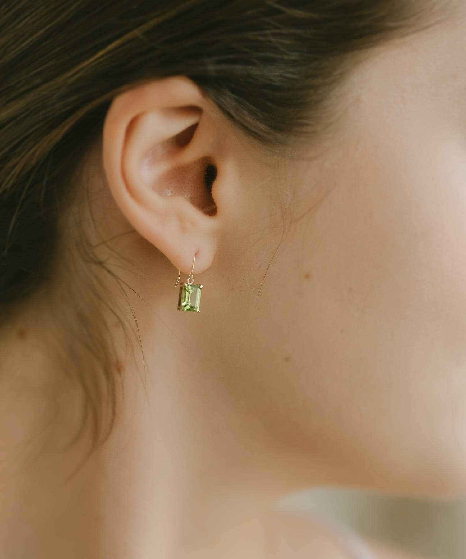 10K Gold Rectangle Gemstone Earrings | TETRA-FYRA