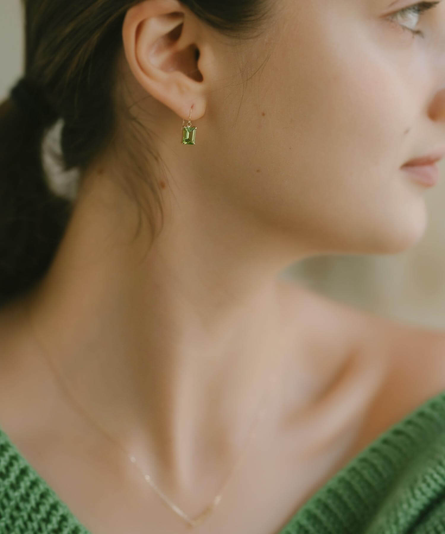 10K Gold Rectangle Gemstone Earrings | TETRA-FYRA