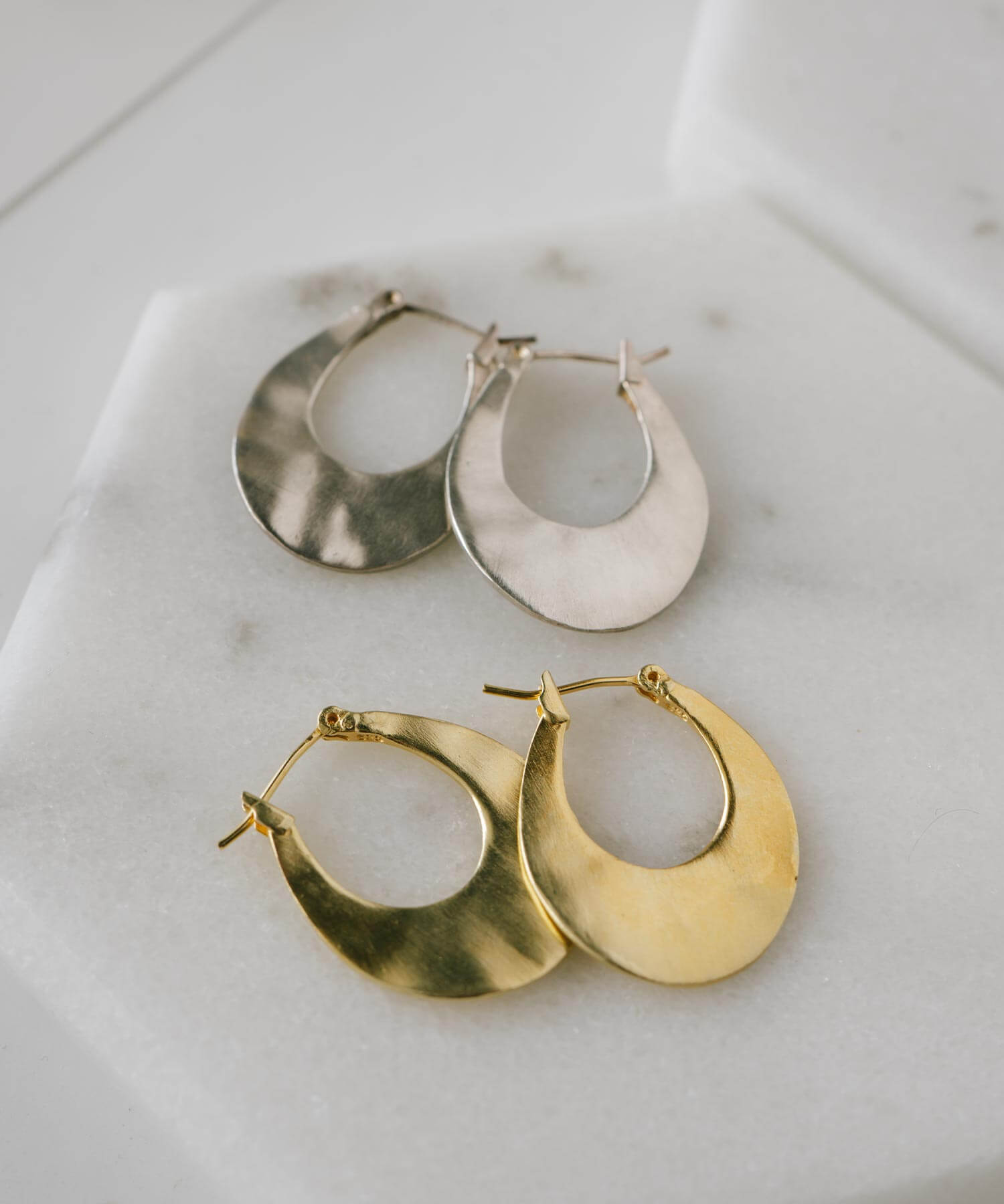 18K Gold Plated Sterling Silver Horse Shoe Hoop Earrings | PEDOL