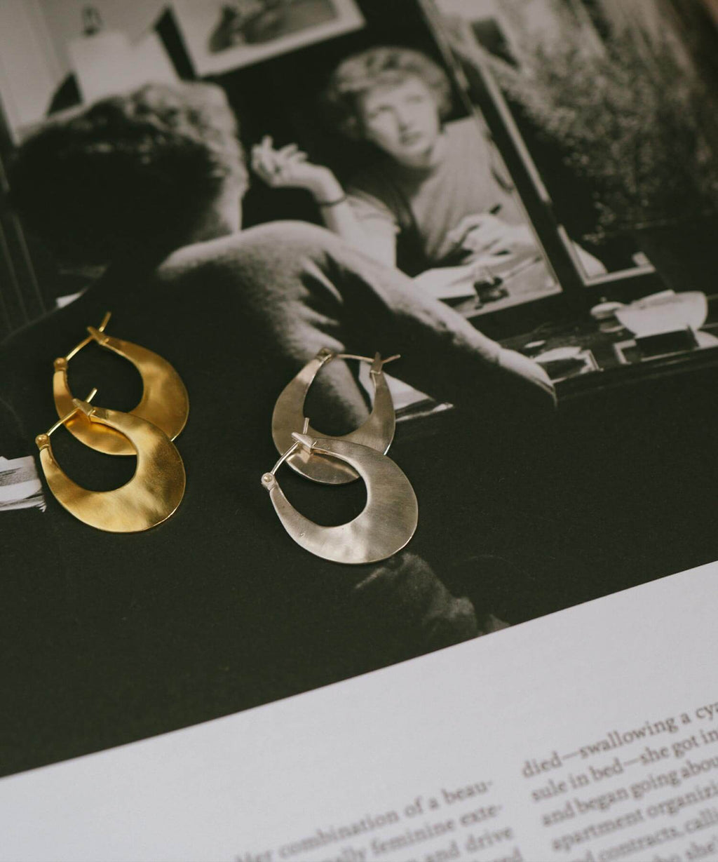 18K Gold Plated Sterling Silver Horse Shoe Hoop Earrings | PEDOL