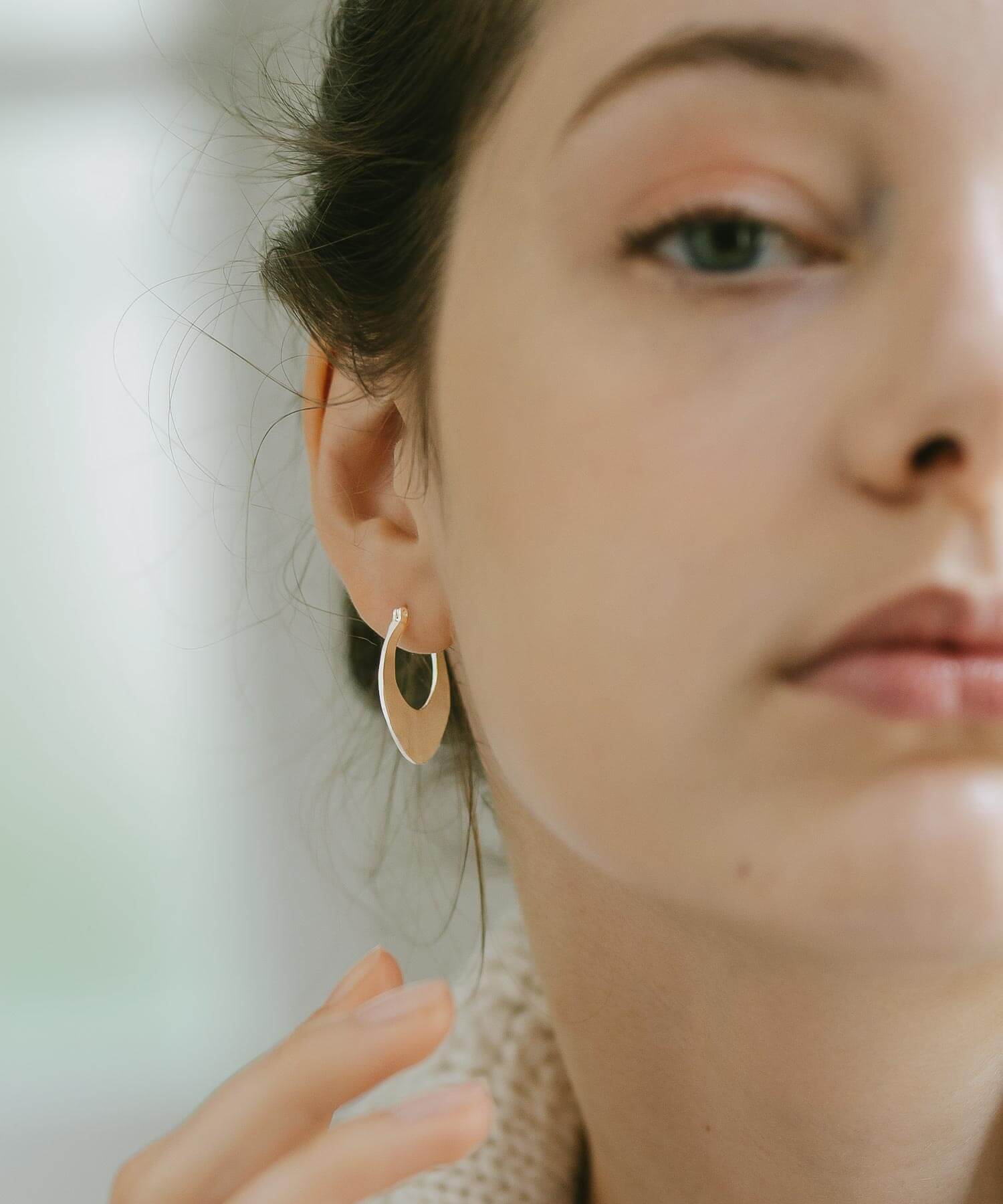 18K Gold Plated Sterling Silver Horse Shoe Hoop Earrings | PEDOL