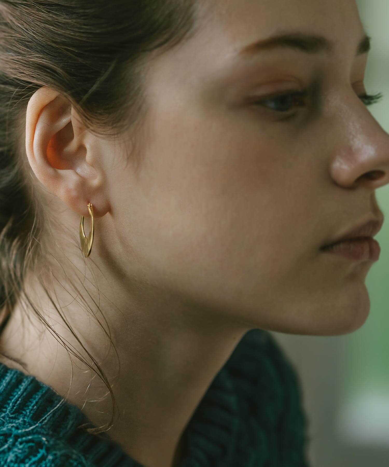 18K Gold Plated Sterling Silver Horse Shoe Hoop Earrings | PEDOL