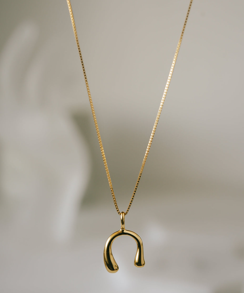 18K Gold Plated Sterling Silver Horseshoe Necklace | PEDOL