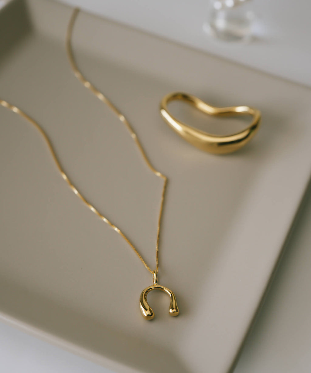 18K Gold Plated Sterling Silver Horseshoe Necklace | PEDOL