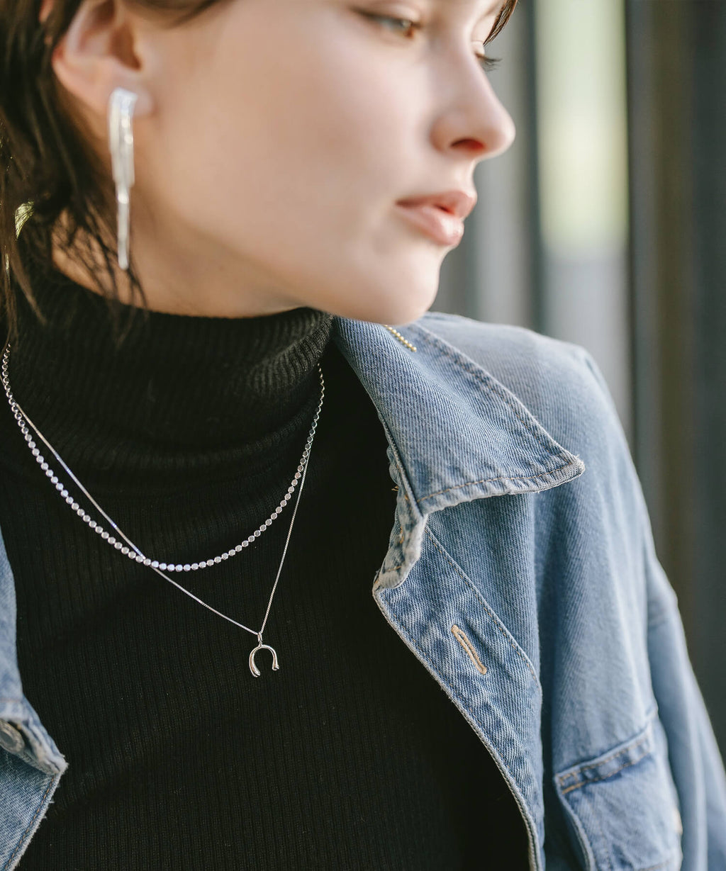 18K Gold Plated Sterling Silver Horseshoe Necklace | PEDOL