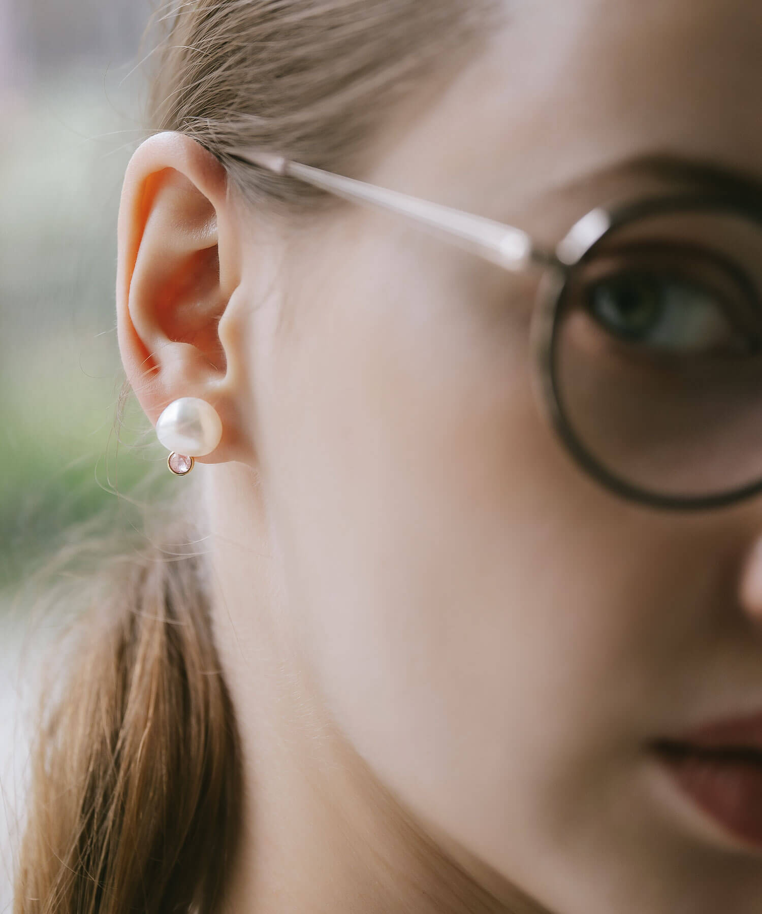 10K Gold Pearl and Gemstone Drop Earrings | PERLE-STILLA